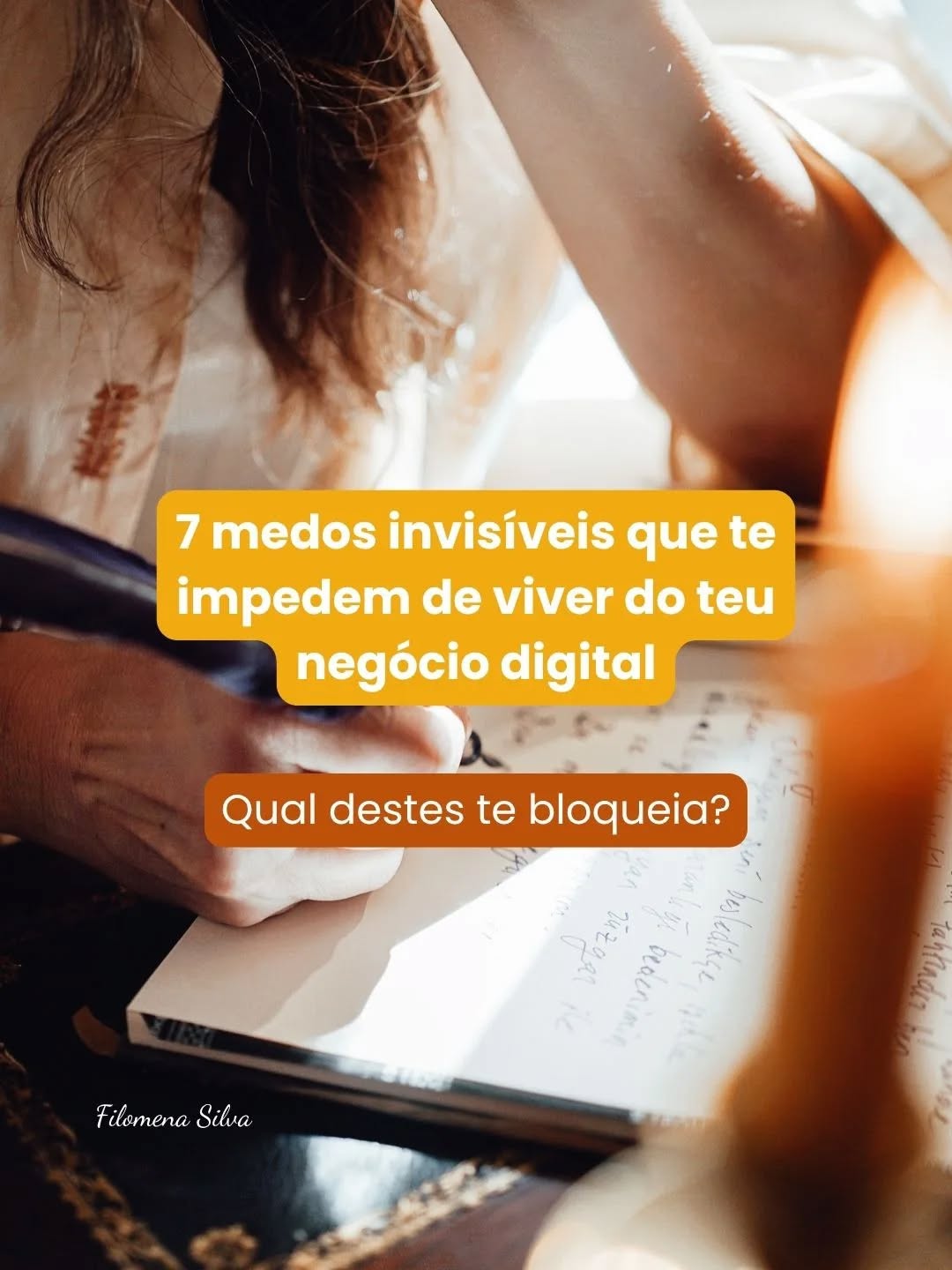 Muitas vezes, os medos que nos bloqueiam são invisíveis.
Estão lá, silenciosos, mas deixam marcas no nosso dia a dia.
O medo de não ser suficiente, de falhar, de não conseguir sustentar o teu negócio, ou até de ter sucesso, pode impedir-te de dar o próximo passo… mesmo quando sabes que estás pronta.
Só que o medo do novo, de sair da tua zona de conforto, pode impedir-te de avançar.
Perceber estes medos é o primeiro passo para os libertar. É como abrir as janelas de uma casa que esteve fechada muito tempo: de repente entra luz, ar fresco e clareza.
E isso, muitas vezes, representa a existência de desafios, também. Mas são essas experiências que nos fazem crescer. De outro modo, é possível que não saias do lugar.
E tu? Com qual destes medos te identificas mais? Conta-me nos comentários. 👇