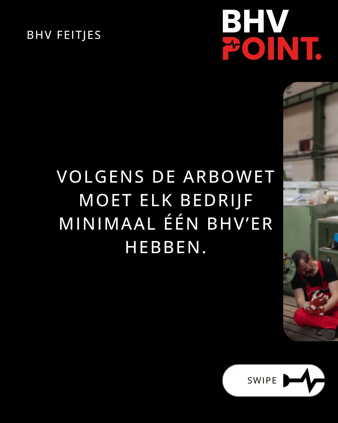 📋 BHV verplicht
Volgens de Arbowet moet elk bedrijf minimaal één BHV’er hebben…
Maar wist je dat één vaak géén is?
Want stel dat die ene BHV’er ziek is of op vakantie…
Wie grijpt er dan in bij een noodsituatie?
Het draait erom dat er altijd iemand is die kan handelen.
BHV is niet alleen verplicht, maar ook onmisbaar.
#veiligheid #safetyfirst #bedrijfshulpverlening #BHV #ehbo #veiligheidsbewustzijn #bedrijfsveiligheid #veiligewerk #noodsituaties #levensreddendhandelen #praktijkgerichteopleiding #eerstehulp #AED #ontruimingsoefening #veiligheidsopleiding #hulpverleners #teamwork #BHVpoint #TeamBHVpoint #BHVpointTraining #putten #Veluwe #Ermelo #Harderwijk #nijkerk