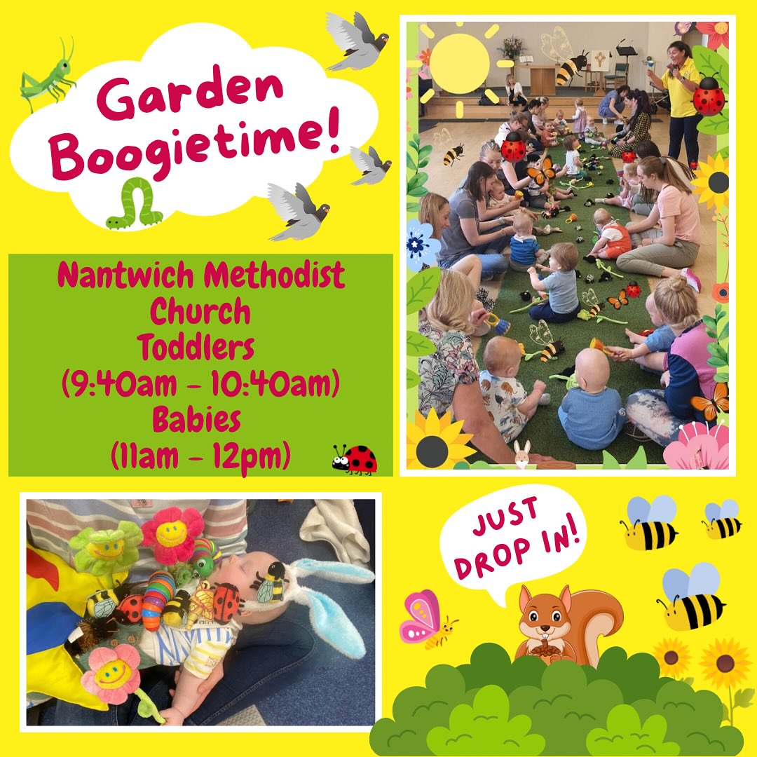 Wednesday 22nd October we have a Garden Theme at Boogietime.
No pre-booking required just drop in and pay card or cash at the door. If your baby sleeps for more than half the class (25 minutes) you come back for FREE.
Don’t worry if you are running late, as parents ourselves we appreciate getting anywhere with little ones is an achievement and if we have started the class just take a mat and pay at the end of the class (one of us will pop over to see you too)
Official class times are :-
Toddlers : Doors open at 9.30am
Class is advertised 9.40am to 10.40am with the actual class lasting around 50 minutes.
Babies Doors open at 10.50am,
Class is advertised 11am to 12 noon with the actual class lasting around 50 minutes.