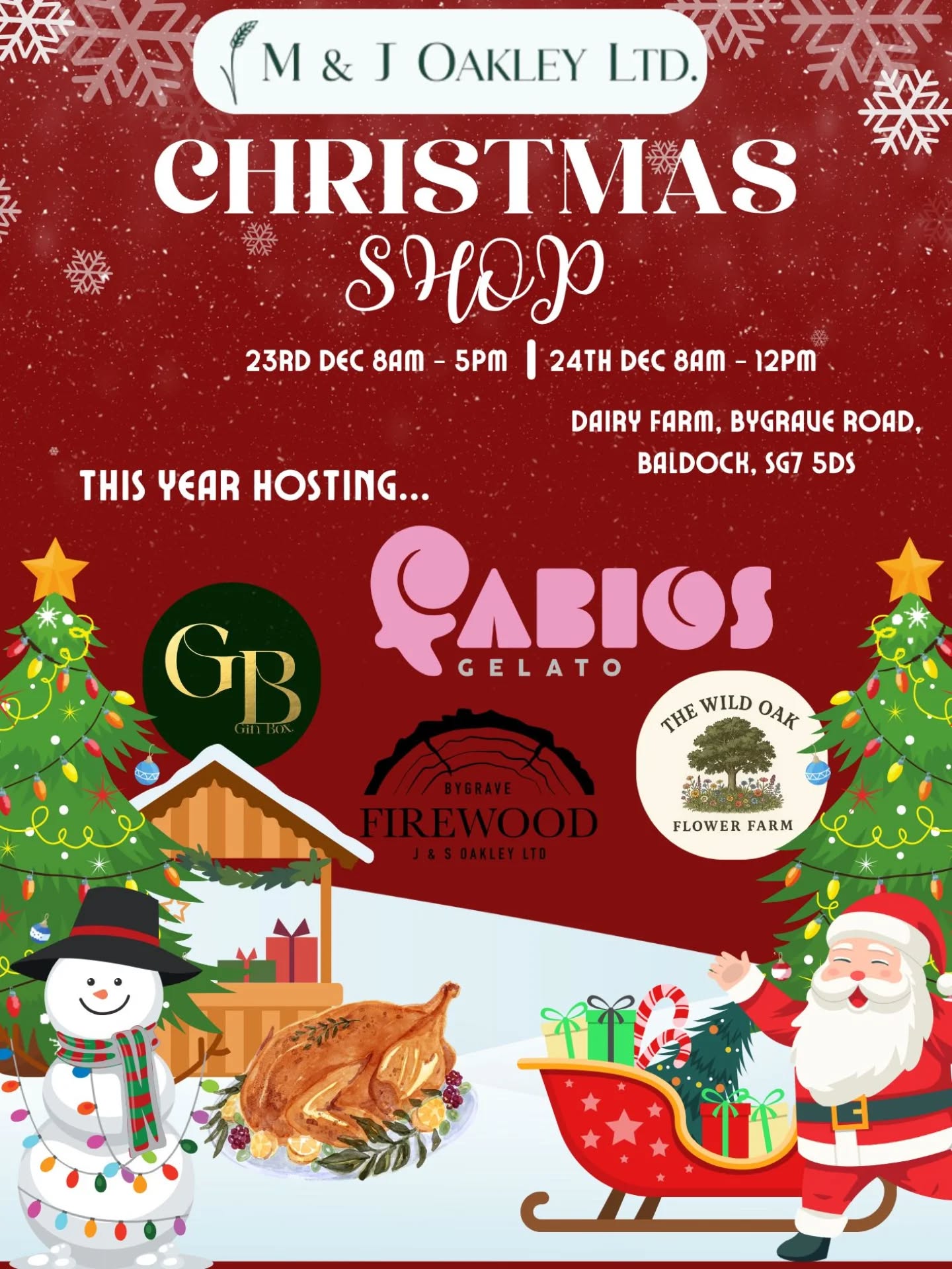 Turkey + Gelato = Christmas sorted!
We’ve teamed up with M & J Oakley Farming so you can order your turkey & Fabio’s Gelato online together and collect from their Turkey Shop on 23–24 Dec 🎄
https://oakleyfarming.co.uk/shop
🎄 Not ordered your Christmas turkey yet?
Order now at the Turkey Shop! And whilst you're at it, why not add some gelato to your basket?
But it doesn’t end there! Whether you're collecting a turkey or just popping by, explore the range of festive goodies
✨ Enjoy a cup of mulled wine or something a bit more at The Gin Box
🥧 Indulge in a hot mince pie with a scoop of gelato
🎁 Browse other delicious treats, seasonal delights and local produce (eggs, honey and Baldock grown potatoes- available whilst stocks last)
And don’t forget to bring the kids along — they can see the tractors up close 🚜 or get hands-on making their own reindeer food! 🦌✨
Can’t make those dates?
You can also order Christmas gelato or gelato Yule logs directly from our website to be collected from one of our three shops on 21 or 22 December🍦
👉www.fabgelato.com