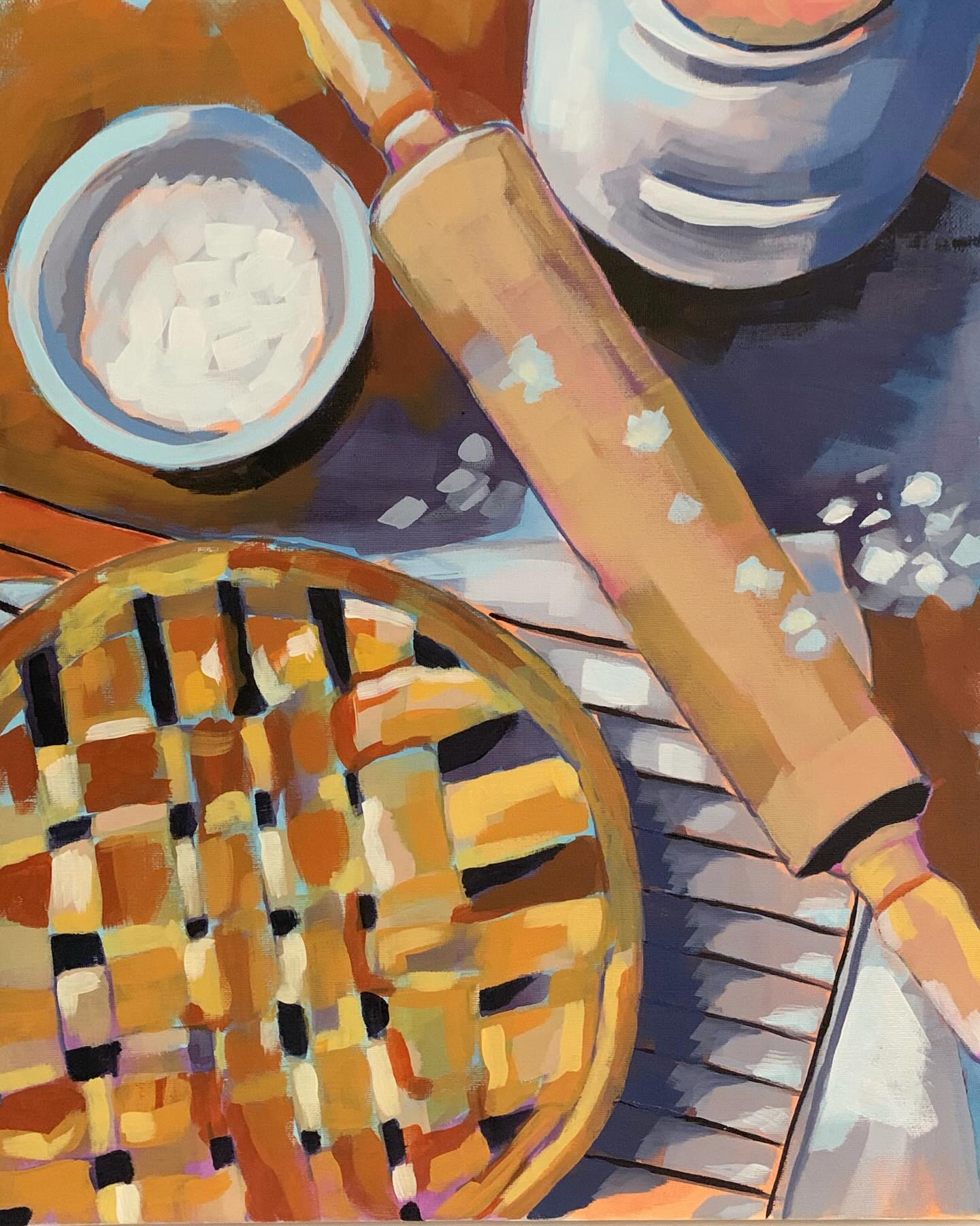 🥧 Fresh from the studio — and almost from the oven!
The golden lattice crust, the well-worn rolling pin, and that hint of homemade warmth bring back all the comfort of autumn baking days. Painted in rich, creamy acrylics with layered brushstrokes to capture the glow and texture of pie crust.
Available artwork from Art on Mill Street.
@citybrampton @baobrampton
Inspired by lessons from @ali_kay_studio