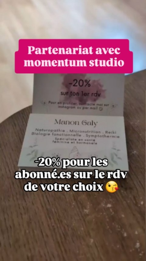 Pour réserver ton rdv et bénéficier de ta réduction, ne prends pas rdv directement sur mon site, contacte moi d'abord (Instagram, Facebook, mail ou formulaire de mon site) 😉
Je peux t'aider si tu as:
• des troubles du cycle: SOPK, SPM, endométriose, dysménorhées, acné, mycoses à répétition, aménorrhée, ou d'autres problématique dans ton cycle
• des troubles de la fertilité: que tu essaies de concevoir naturellement ou que tu sois en parcours PMA
• Envie d'une méthode naturelle et fiable à 99%* pour éviter une grossesse ("contraception" naturelle), d'apprendre le fonctionnement de ton cycle et ses évolutions de manière approfondie, de savoir à quel moment concevoir (repérer tes signaux de fertilité et d'infertilité dans ton cycle)
• d'autres problématiques hormonales: thyroïdiennes, glycémiques, surrénaliennes (stress chronique, épuisement)
• Envie de libérer des blocages énergétiques, émotionnels et parfois physiques, somatiques, de réguler leur expression et leur intensité
Si tu as des questions, n'hésite pas à me contacter et à visiter mon site pour plus d'informations 🌞
🐚@natur0feminin
🌱Manongaly-naturo.com
🌺Manonvgaly@gmail.com
* chiffre de l'OMS, voir lien des études comparatives sur mon site
#santenaturelle #santefeminine #strasbourg #poledancestudio #reiki #symptothermie #contraceptionnaturelle #pma #amp #hormones #cycleféminin #hormonalhealth #naturopathie #micronutrition #momentumstudio