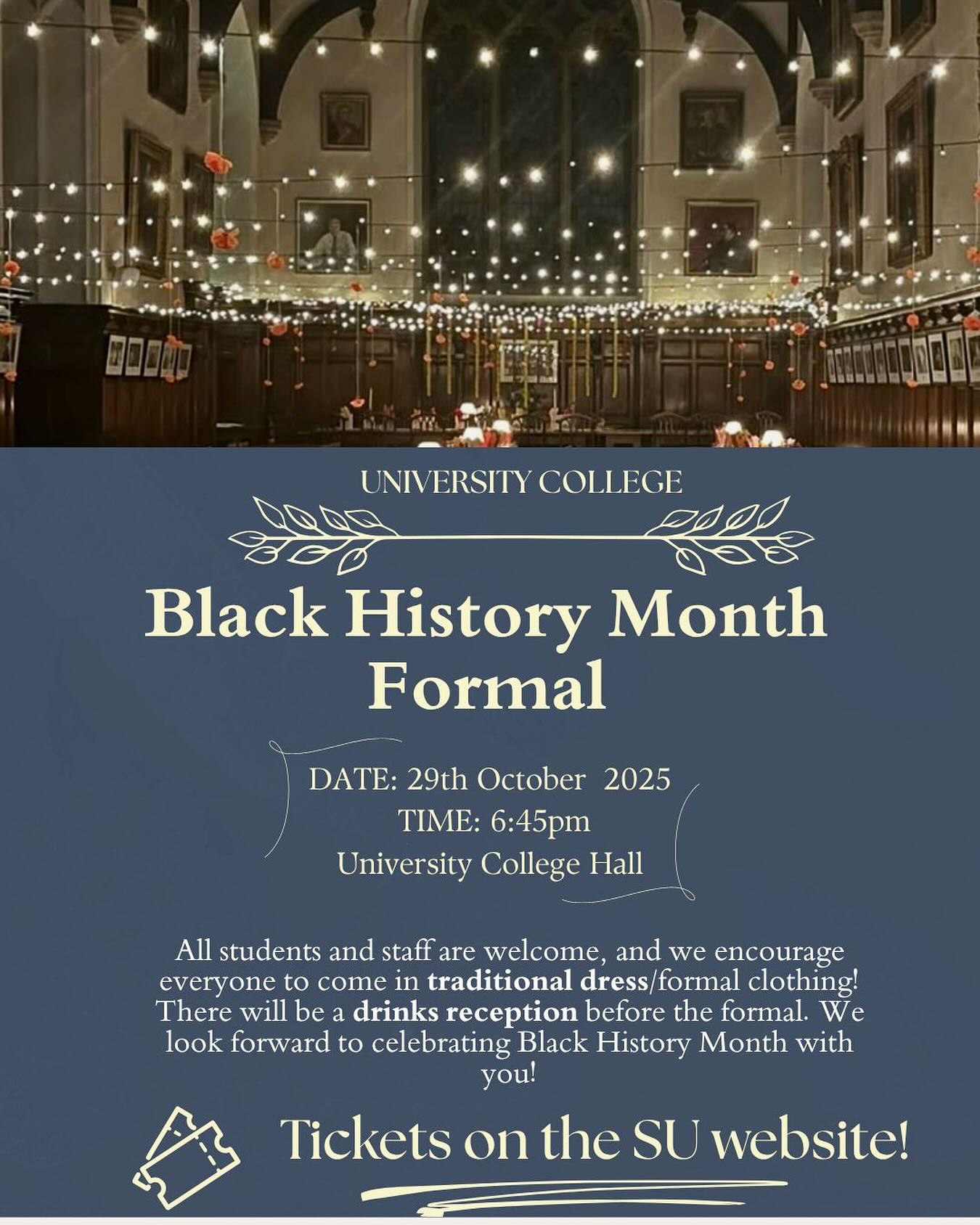 Ticket sales close tomorrow for Univ's Black History Month formal! Link for tickets in our story 💙💛