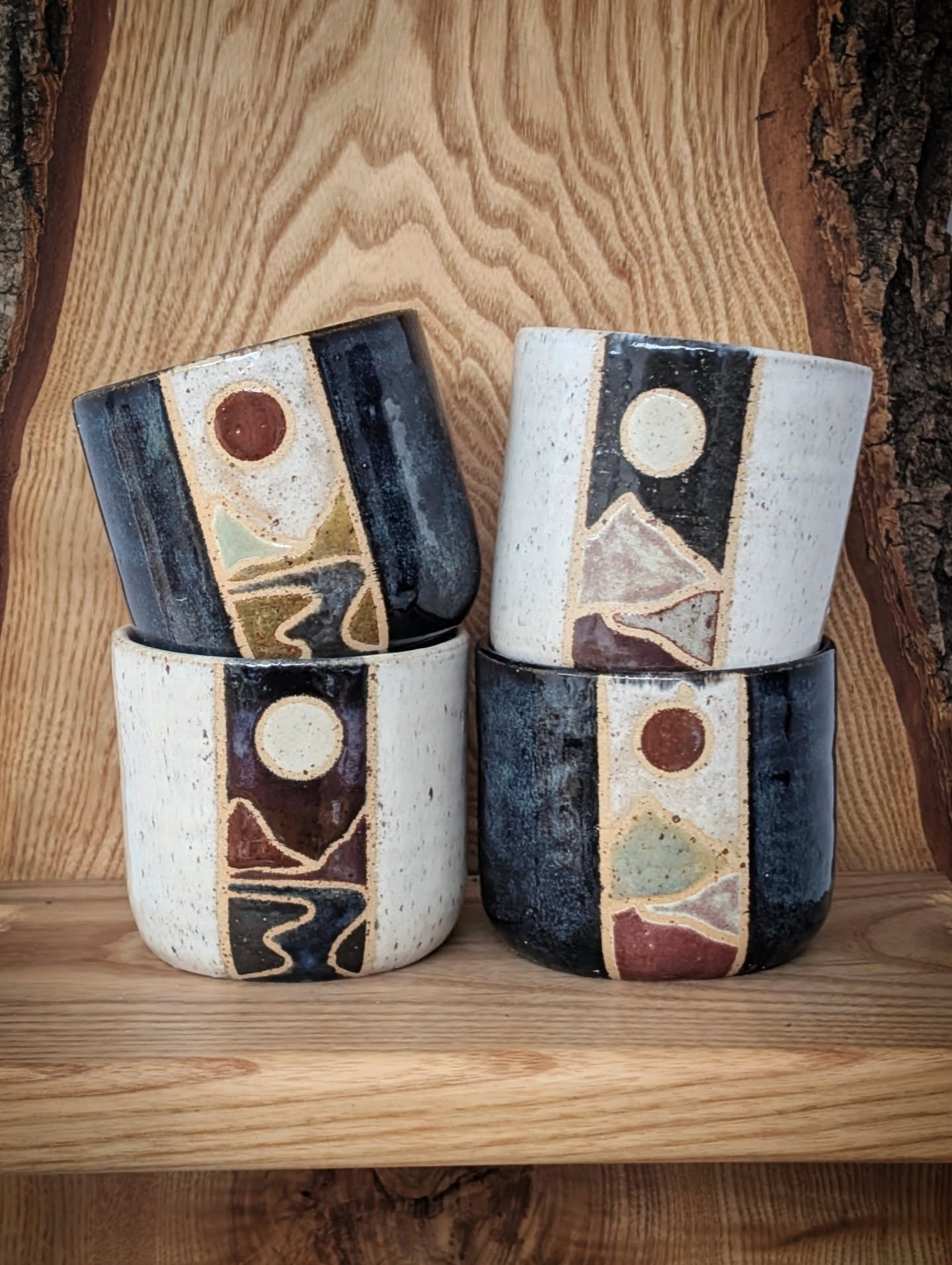 NEW: Landscape pots 🏞️
It's photography day today for these new pots. It's been really fun finding time over the past few months to work on something new, and I love how the designs have come out with the various glaze combinations.
Two day time and two night time landscapes all with their own unique combinations. I'll have three of each on launch late this week - which is your favourite?
#landscape #mountain #Mountainpot #pot #pottery #potterylove #potterylife