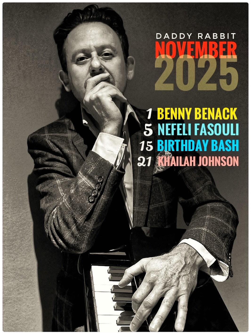 November shows: Nov 1st @bbjazziii / Nov 5th @nefeli_fasouli / Nov 15th @mishamusic.nyc birthday show / Nov 21st @khailahjohnson
Cannot wait to see you there. Ticket link in bio 👆🏼 photo: @tjphotoagency
#bestshowintown #newyork #jazz #speakeasy #daddyrabbit
@adelaides.salon @elteeg @peterslavovbass @dantonboller @iam_samvel @viniciusjsgomes @rahjmason @mzdrums @itaikriss @imkegerdes @philip_norris