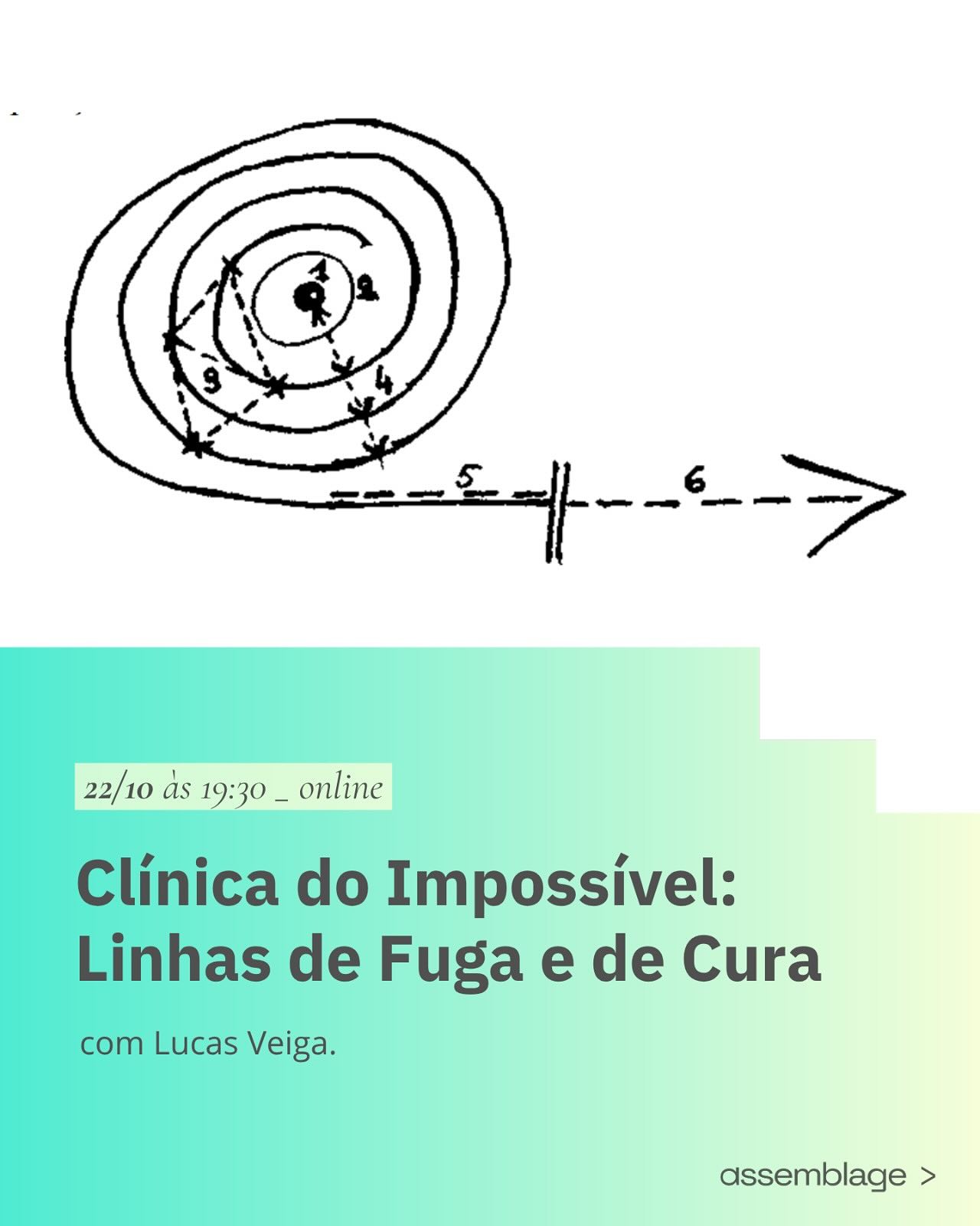 Encontro online nesta quarta-feira (22/10) com o pesquisador Lucas Veiga.
O encontro faz parte do nosso programa sobre a Esquizoanálise.
Inscrições para este encontro via mensagem.
Participe!