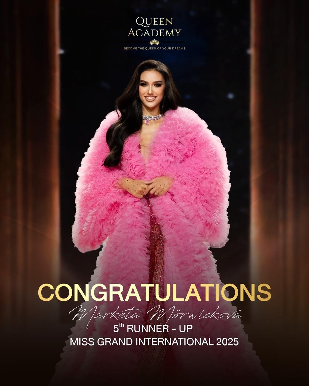 Congratulations @marketa_morwick_ for placing as 5th Runner-Up at @missgrandinternational 2025! 🇨🇿✨