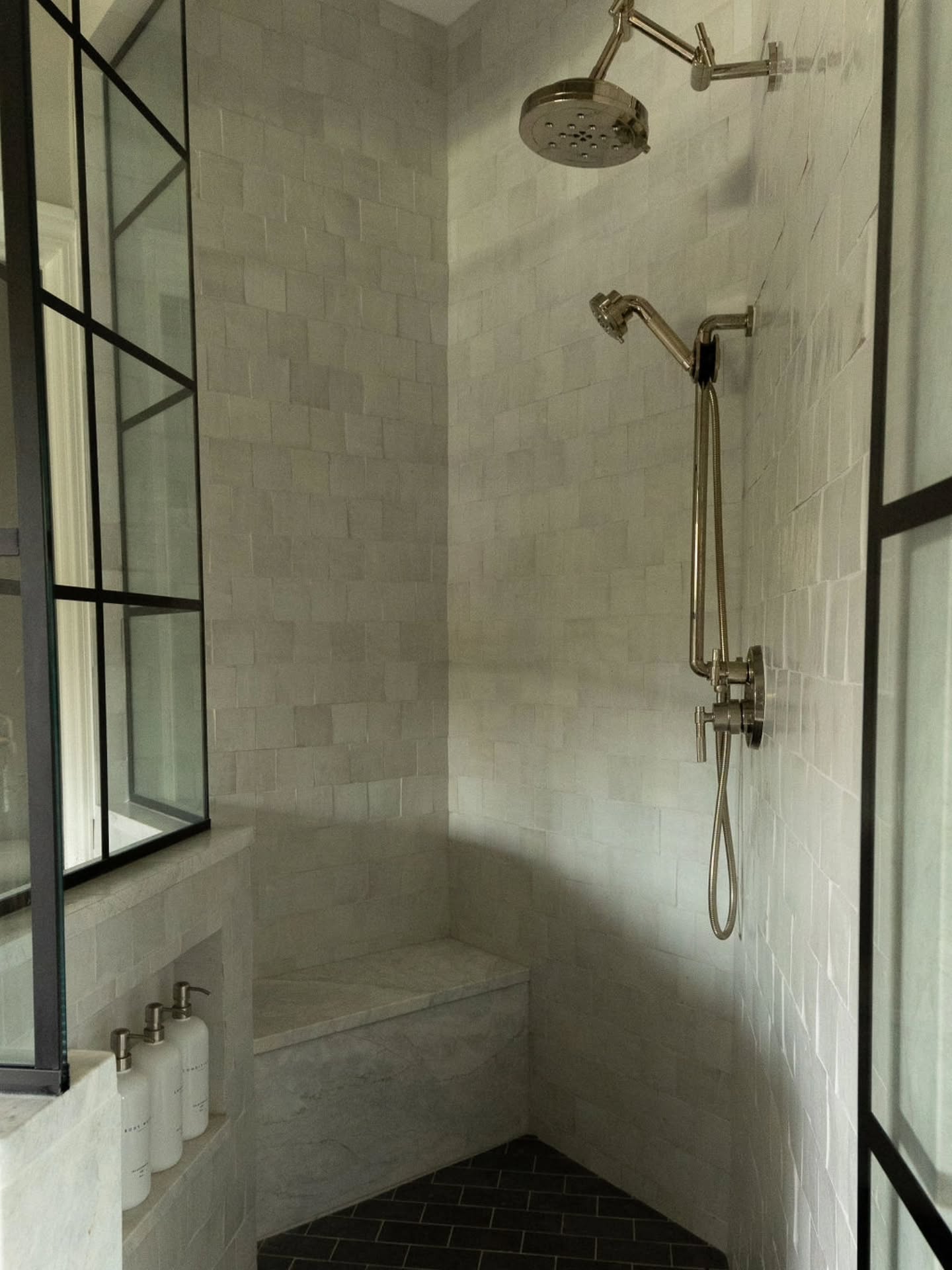 Glass Block Swap - Mix in some natural stone with hand made Zellige and layer in the polished nickel. The unique footprint of the original shower worked perfectly with the angled walls in the room but it deserved a little glow up to really shine. ✨️.
Design @cassieklassenhome
Construction @danbrentana
Photos @katieskinner.interiors
#shower
#westmichiganinteriordesign
#westmichiganinteriordesigner
#nortonshoresinteriordesign
#monalake
#bathroomremodeling