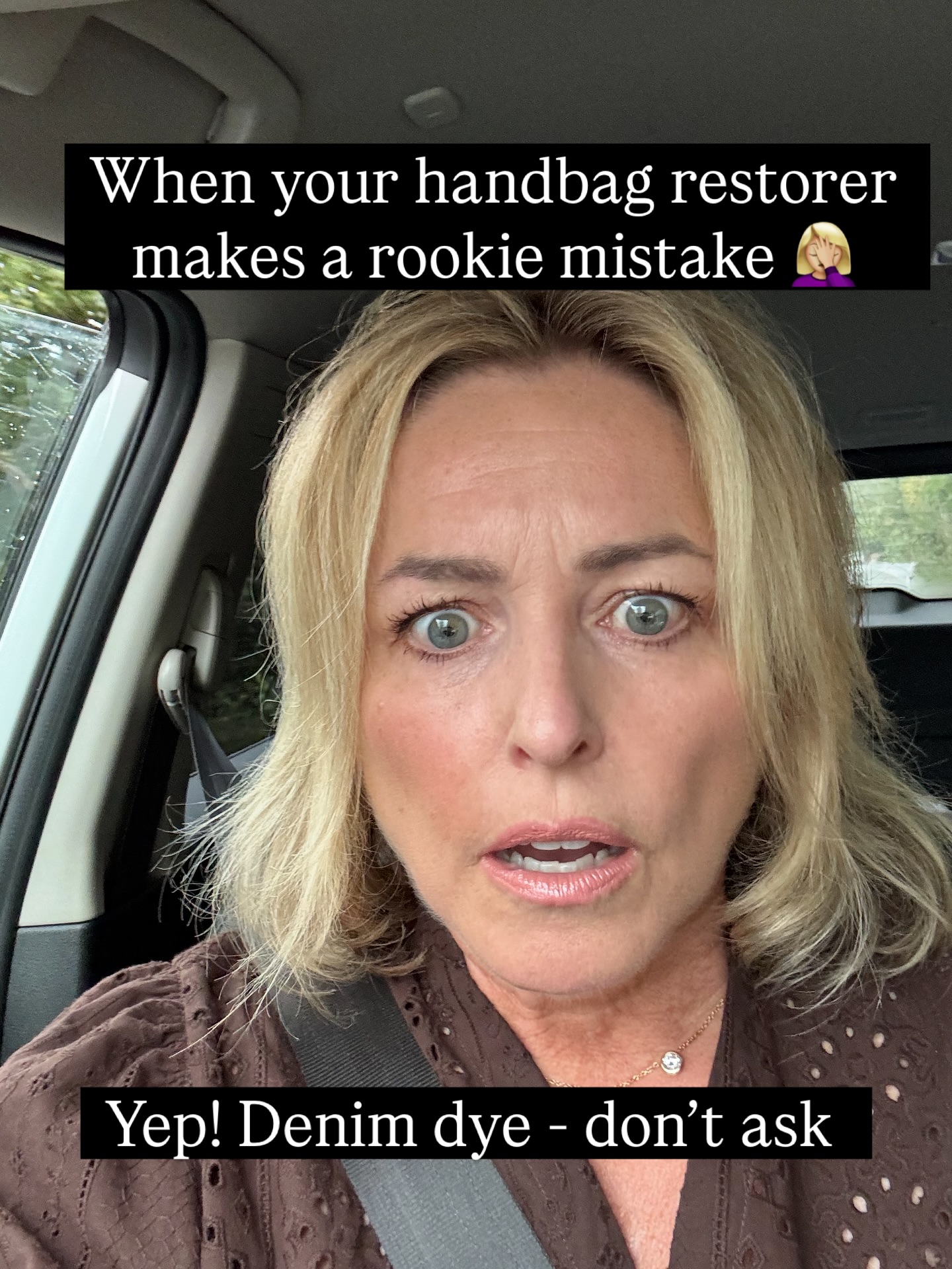 Denim transfer is the worst! If left can cause permanent stains requiring professional care - fortunately we carry our “wipe and glo” handy wipes which were at the ready when I made this rookie mistake! 🙏