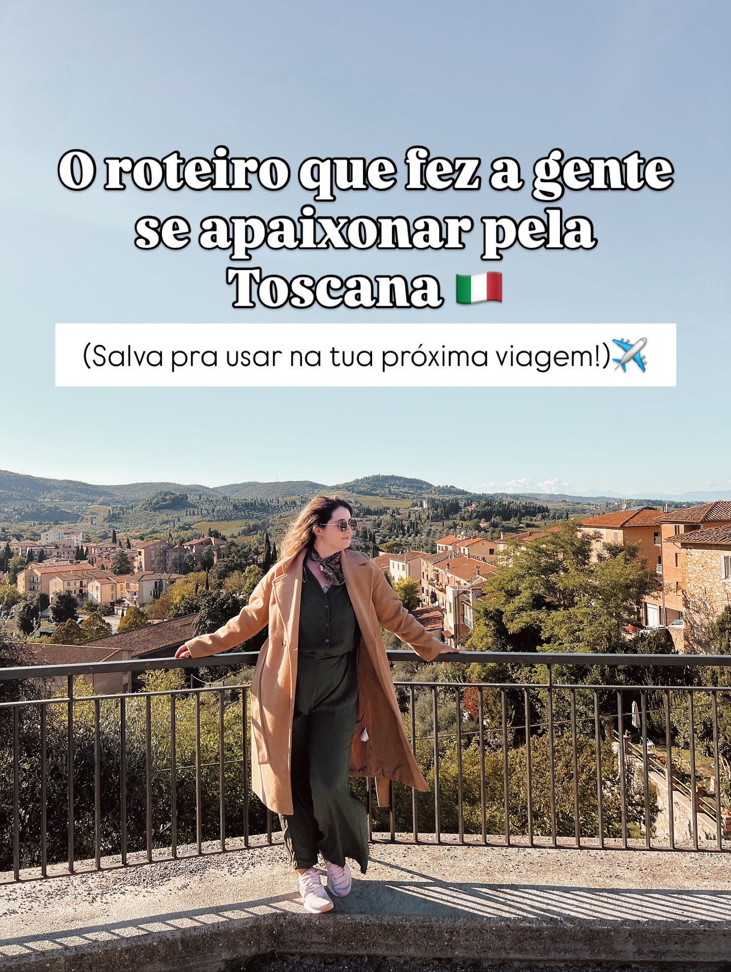NOSSO ROTEIRO de 4 DIAS na TOSCANA 🇮🇹 já SALVA esse post! 
📍DIA 1 Nosso primeiro dia foi um mergulho no tempo.
Em Monteriggioni, a sensação é de estar num cenário medieval.
Em San Gimignano, as torres marcam o horizonte e rendem vistas lindas.
Já Volterra encanta com ruínas etruscas e um clima autêntico de cidade histórica. 📍DIA…