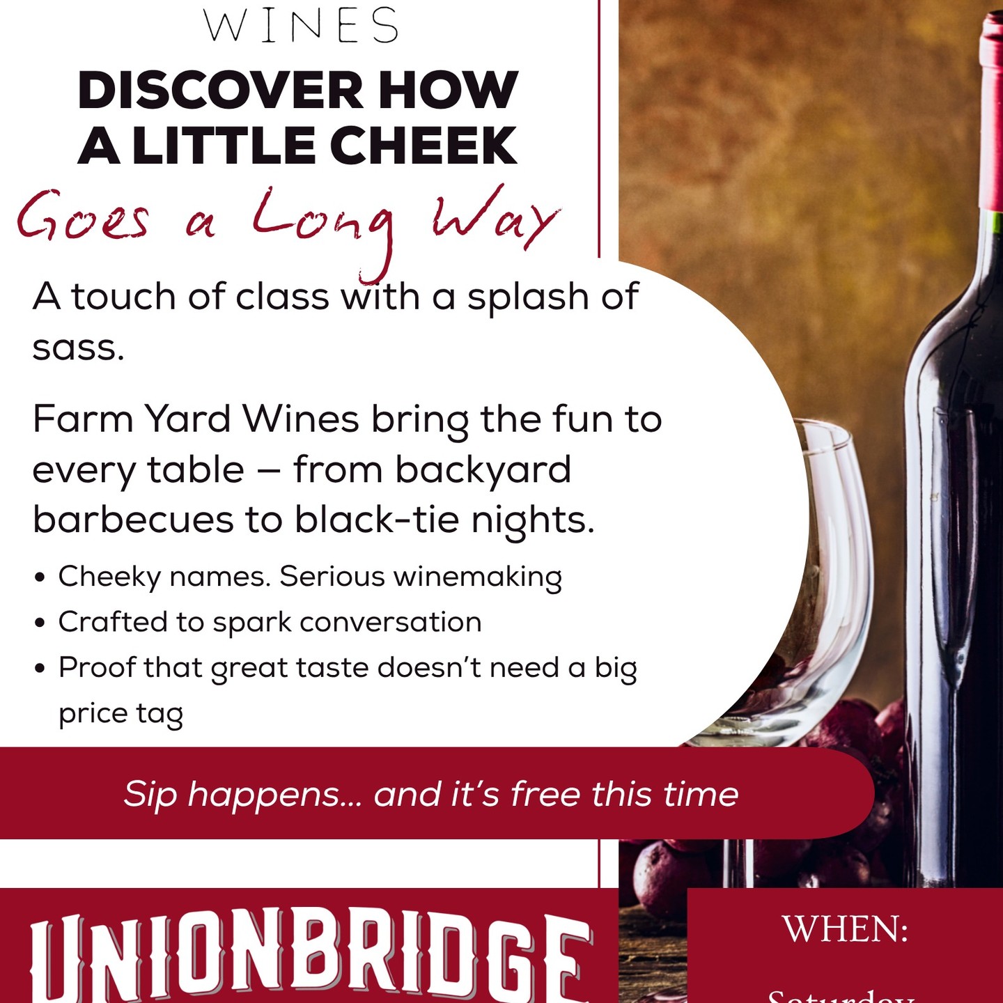 Lock it in guys for a great afternoon tasting our wines