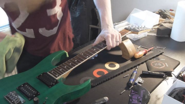 A brand new Workshop Vibes video is up now on the channel.
This time leaning fully on with guitar maintenance, an old familiar friend finally fixed up, another Finnish-made guitar gets fretwork done, a @dingwallguitars Combustion owned by @leevi.erkkila also gets frets worked on and the instrument cleaned up, as well as @niilaperkkio 's Daedalus custom gets a tour-ready setup.
The usual grind of luthiery, but always a ton of fun working on different problems and instruments.
#ipguitars #luthier #guitarmaintenance #guitarsetup #fretwork