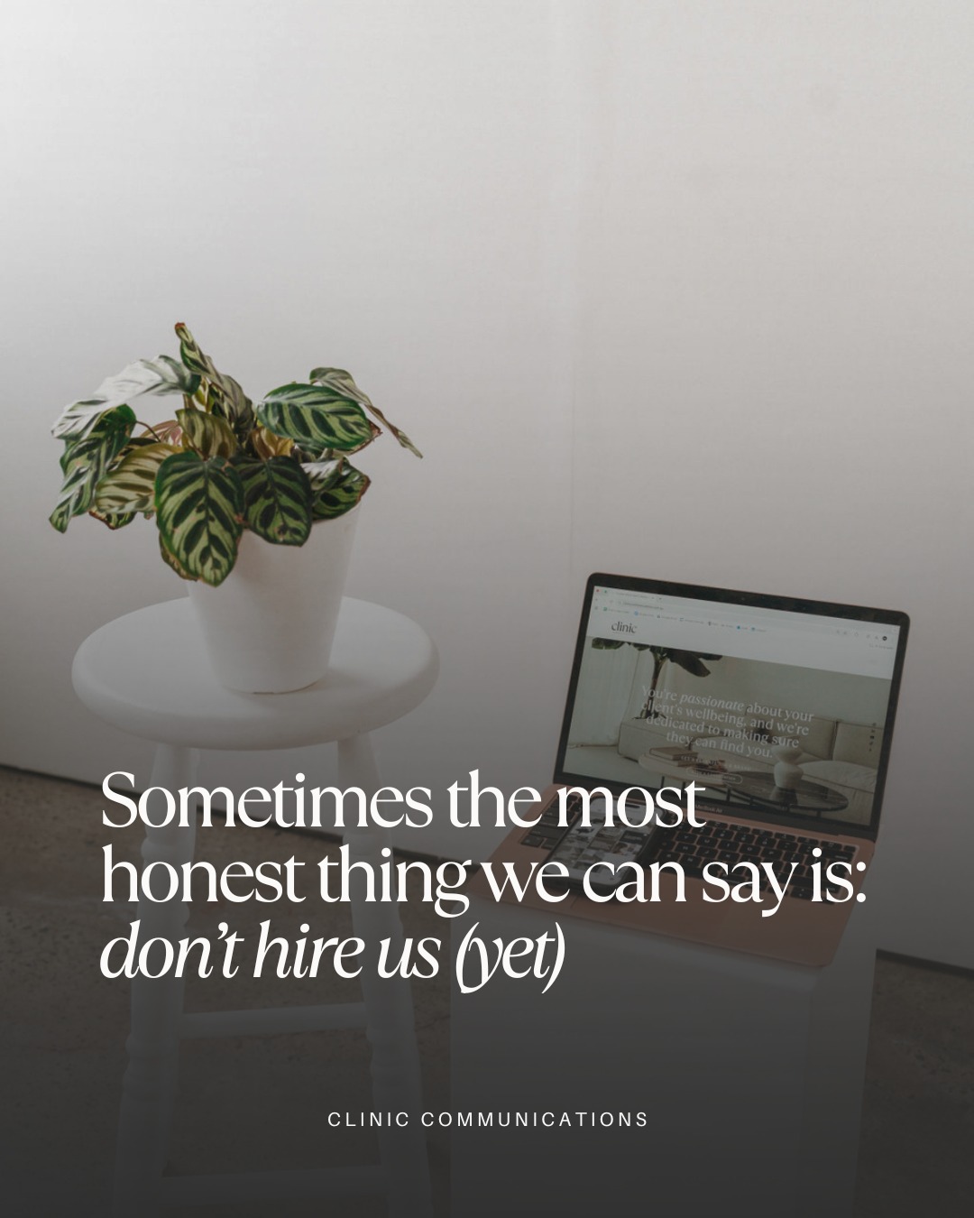 Let’s be honest about your socials ↓
Social media is often the first place people want to fix when business feels off… but the problem usually starts much earlier.
I feel like a broken record saying this, but if your branding is inconsistent, your copy doesn’t connect, or your website is a GoDaddy DIY looking like chaos, your socials will always feel like they’re underperforming (and honestly, it’s not fair to expect them to carry that!)
We’re not here to patch holes with pretty posts. We’re here to help brands grow with purpose.
That sometimes means saying, 'your business isn’t ready for socials or ads yet'
Because if you’re spending on search ads with no SEO, posting without a message or chasing ROI without understanding the role socials actually play in your business, you’re setting yourself up for frustration (trust me) 👏🏼
The truth is, social media isn’t where your business starts; it’s where your clarity shows.
When your branding, website and messaging are aligned, socials become powerful.
When they’re not, they become noise.
So if we ever tell you to hold off… it’s not a no, it’s a strategic way of building your foundations first.
Final note → we’re taking our last bookings for 2025 now. If you want to show up with purpose next year, now’s the time to secure your spot (book a call via the link in our bio) 🫶🏼