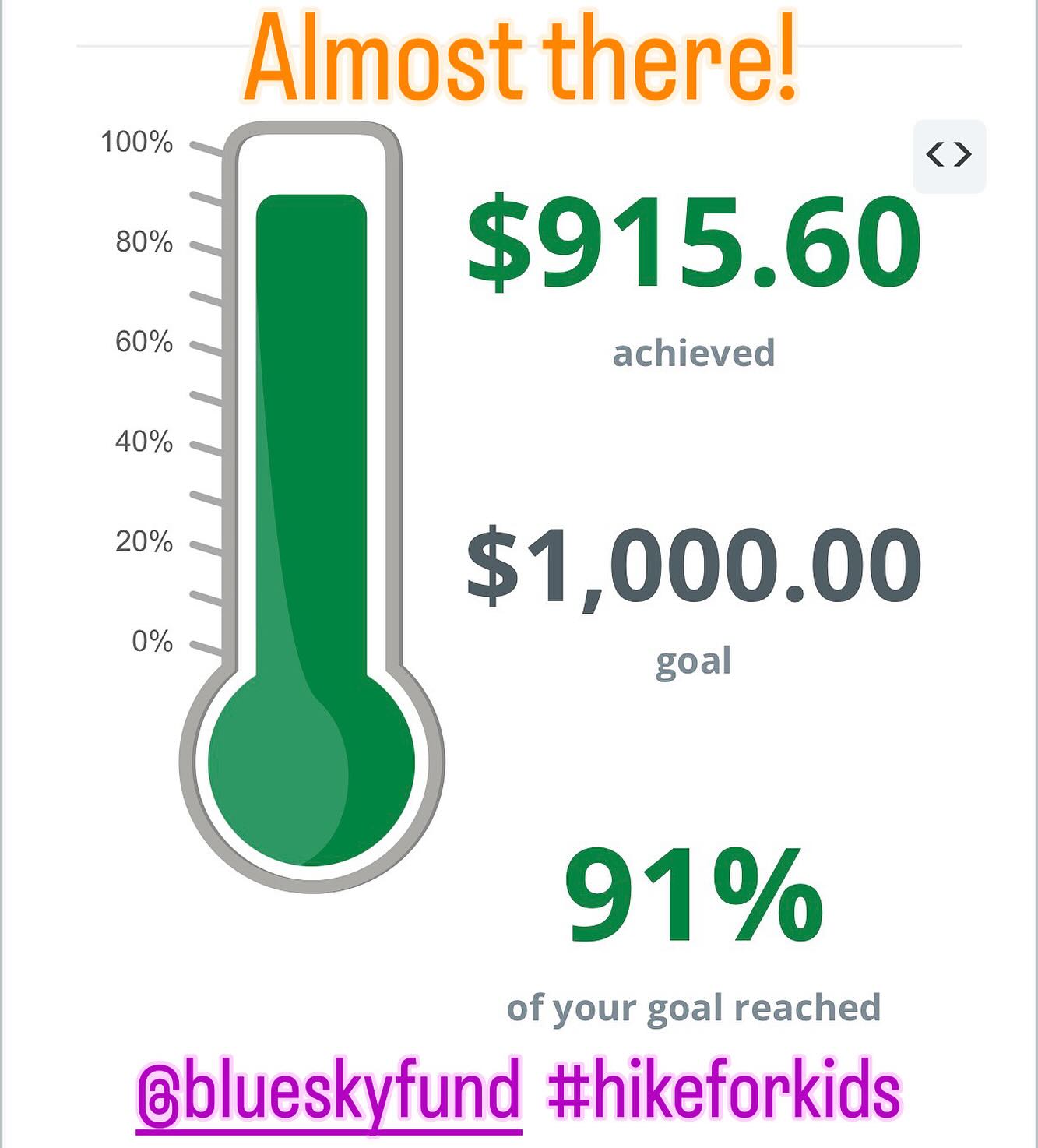 A huge thank you to everyone supporting this great cause and helping our team’s goal reach its goal; we are almost there!
If you’re not already familiar with @blueskyfund and the Hike for Kids fundraiser, head over to their page for more info about their fantastic program. Hint: they’re providing outdoor education and leadership programs to the next generation of adventurers!