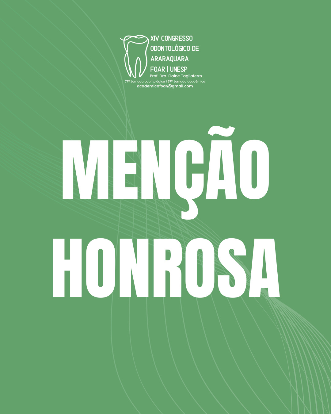 Com muita satisfação, o XIV Congresso Odontológico de Araraquara parabeniza os autores agraciados com a Menção Honrosa, em reconhecimento à excelência e relevância científica de seus trabalhos. 🏅
Nesta edição, foram 539 trabalhos submetidos, demonstrando a força e a diversidade da produção científica na área odontológica.
📄 Os nomes dos autores premiados estão nas próximas páginas deste post.
Parabéns a todos pela dedicação, qualidade e contribuição para o avanço da Odontologia! 💙