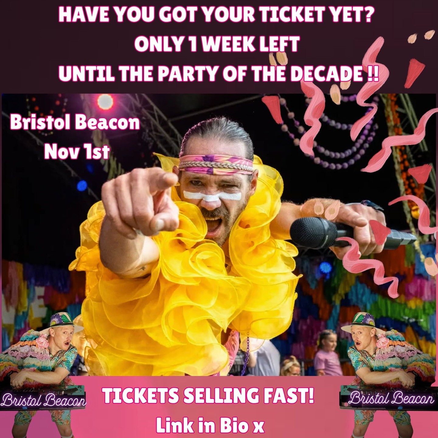 🚨 1 WEEK TO GO! 🚨
Have you got your tickets yet?! 👀🎟️
Holy space flaps — how is it only ONE WEEK until the party of the decade?! 🪩💥
Tickets are flying out faster than a rocket-powered poodle, but there are still a few left — grab yours now! 🚀🐾
You don’t want to miss it — and we don’t want to miss YOU. ❤️
👉 Link in bio
Massive props to Big Love and @adamtattonreid for this killer shot — a throwback to when we tore the roof off the main stage in 2023.
Here’s to more sunshine and mayhem next year, Big Love ☀️🔥
#JuniorJungle #BristolBeacon #FamilyRave #PartyOfTheDecade #RaveForAllAges #BigLoveFestival #RockyPatch #HolySpaceFlaps #DontMissIt #AstroGuruDog #JuniorJungle #FamilyRave #DogshowLive #NickTerrific #RockyPatch #CaptainFlatcap #KurnelMC#BristolEvents #IntergalacticBoogie #PartyOfTheDecade #WizardEnergy #KidsRave #BristolWeekend #WhatToDoBristol #DaytimeDisco