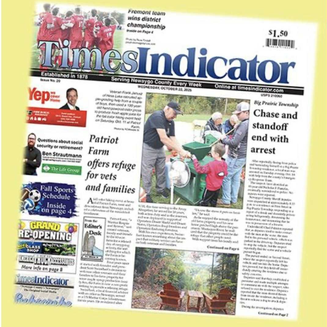 A big thanks goes out to Rich Wheater for spotlighting Patriot Farm on the front page of the Times Indicator!
