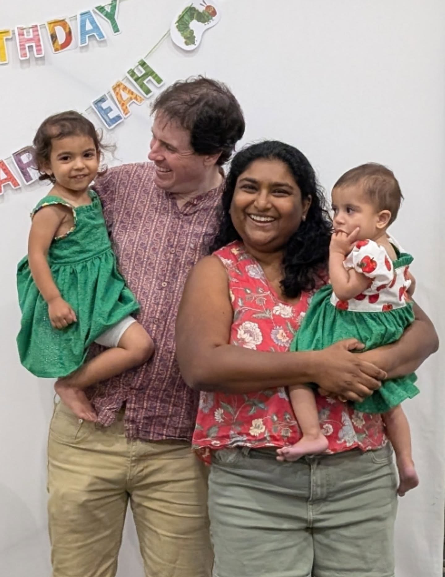 Socials have been non-existent the past couple of weeks because I've been super distracted: Our little Leah is ONE!! Where has the year gone?!
The girls have had the best time playing with friends and opening presents. So lovely seeing Leah actually interact with others 🫶🏾 we're once again reminded of the blessing our beautiful community is.
I made Aasha's dress when she turned one, so of course I had to make Leah's (and Aasha's) as well! More on the dress in another post.
And now we have two toddlers!
#sonotready