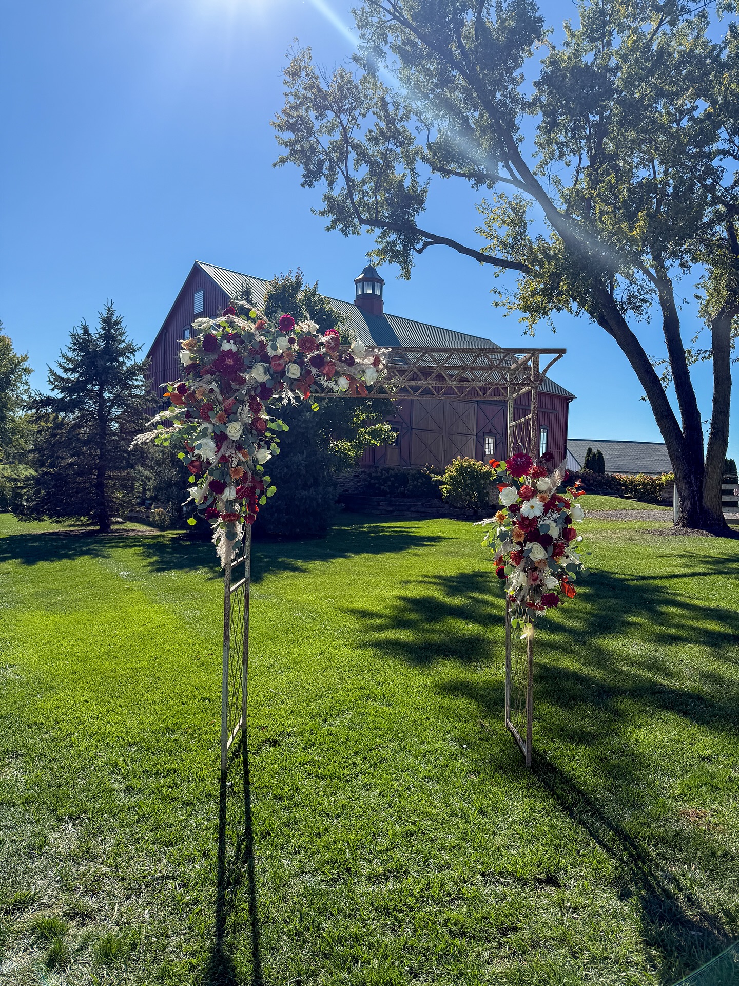 Tis’ the season for falling in love! The flowers, the weather, the best vendors - what more could you ask for? Colleen and Pete envisioned fall colored florals for their special day. The venues metal arch showcased the stunning floral swags that were overflowing with pampas, greenery, locally grown dahlias and more for the ceremony. Inside the show stopping barn, fresh laid eucalyptus, pops of babies breath and rented LED candles brought romance to the reception. The amazing venue speaks for itself but the fresh florals always bring just the right personalized touch! Congratulations to Colleen and Pete! We’re so touched to be apart of your special day. 🤍💍🍂
•
•
Vendors:
Venue: @bluebirdmanorweddings
Planner: @planningyourdaywithbrittany
Photographer: @vanessabennishphotography
Catering: @carterquecatering
Florist: @frederickflowerfarm
DJ & Photobooth: @districtdjs
•
•
#frederickflowerfarm #frederickmd #frederickwedding #frederickweddingflorist #weddingflorist #dmvflorist #dmvweddings #dmwweddingflorist #bluebird #bluebirdmanor #bluebirdmanorweddings #fallwedding #fallweddingflorals #barnwedding #rusticwedding #2025bride #2025wedding #2026wedding #2026bride #weddinginspiration #weddingflowerinspo