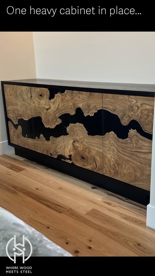 Our clients were so happy with the console we made last year, they commissioned another one (and have a request for a third for their home out West). This one features doors made from a local, burled elm slab we milled and dried here in Denver. The cabinet is solid ash and it sits on a steel base.
.
These are the ideal customers... they like what we do, love the unique wood slabs we have in inventory and trust us to run with our ideas.
.
Wood wizardry thanks to @matlackfinewoodworking
.
.
.
#customdesign #customfurniture #interiordesign @rinoartdistrict @urbanwoodnetwork @thegfda #furnituredesign @denverwoodslabs @savor.this