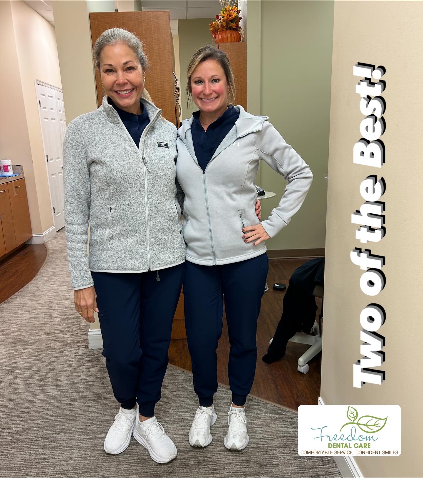 Jen & Dr. Patton twinning today! #twinning @wolfpappas @jenpatton10 #freedomdentalteam