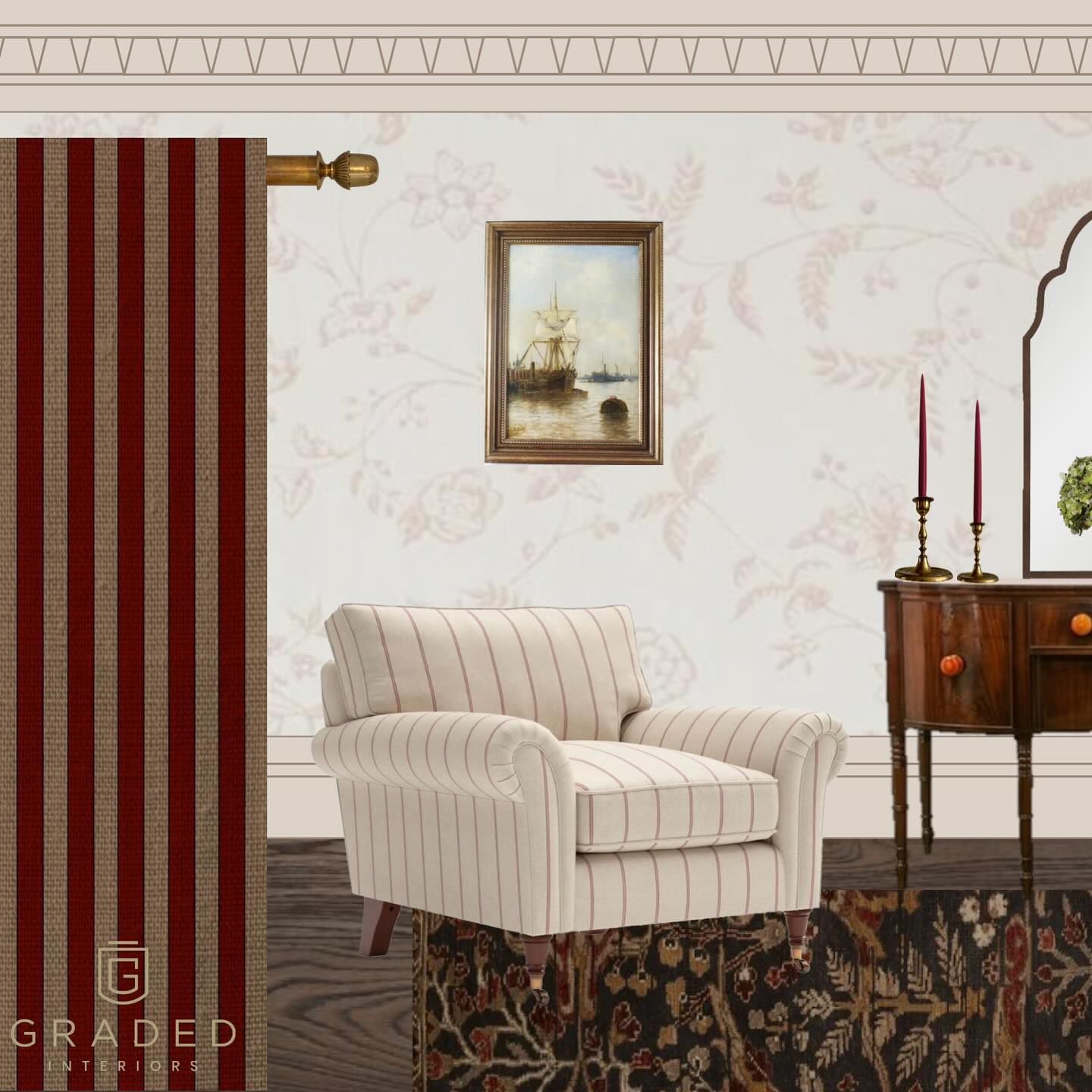 Are you struggling to make decisions when renovating a space? You’re not alone. With so many options available, it's easy to feel overwhelmed. But as designers, we're here to help. We'll work with you to cut through the noise and pinpoint the perfect finishes for your space. Our visualisation tools, like the image above, combined with samples and floor plans, will help you see the end result before committing to colour, pattern, and detail, giving you the reassurance and confidence you’re making the right decisions and saving yourself precious time and money. Ready to get started? Head to www.gradedinteriors.co.uk to arrange a consultation and let us guide you through the process. Kimber ✨