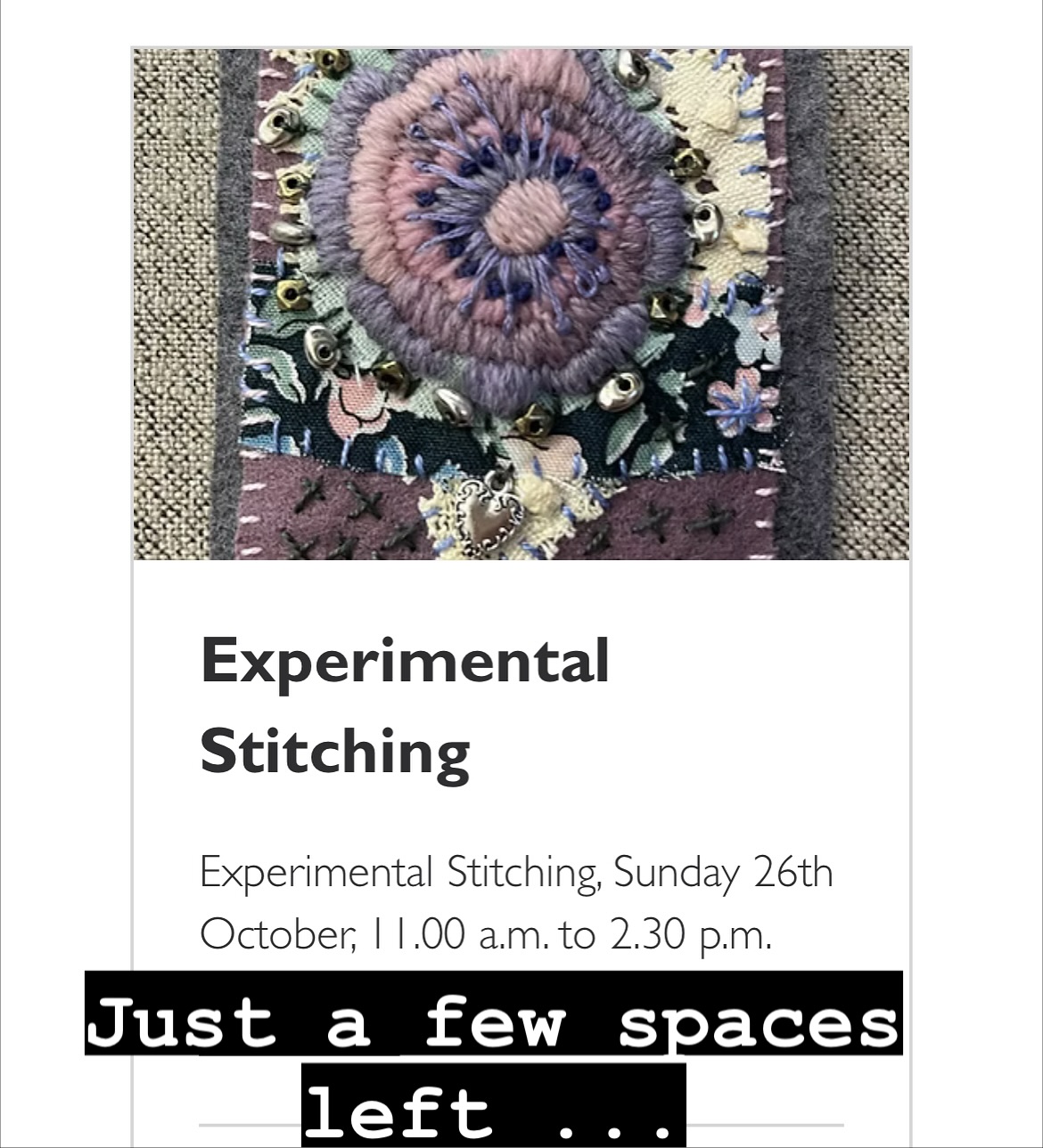 What do you have planned for the weekend?
There are a few spaces left on Sunday's workshops, if you would like to stitch in the tranquility of the studio ❤️ Choose from Wool Embroidery or Experimental Stitching, the difference is that one has a pattern and guidelines, and the other one is a little more free rein (with help and guidance) .... Which one are you? 🥰
#mossley #woodendmillmossley #stalybridge #ashtonunderlyne #uppermill #saddleworth