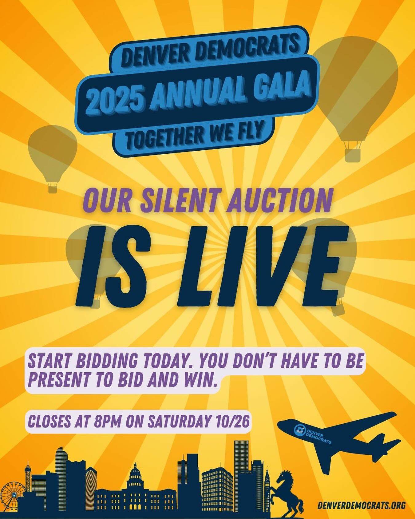 LIVE NOW: Well over 50 items up for grabs!
Our silent auction is officially open! This is your chance to win one of our amazing items!
Don’t wait—scroll through, find what speaks to you, and place your bid. From exclusive experiences to one-of-a-kind finds, there’s something for everyone.
Don’t miss out!!
Bid today → Link in Bio
#SilentAuctionAlert #AnnualGala #DemocraticFundraiser #BidNow #PoliticalAction #BlueStrong