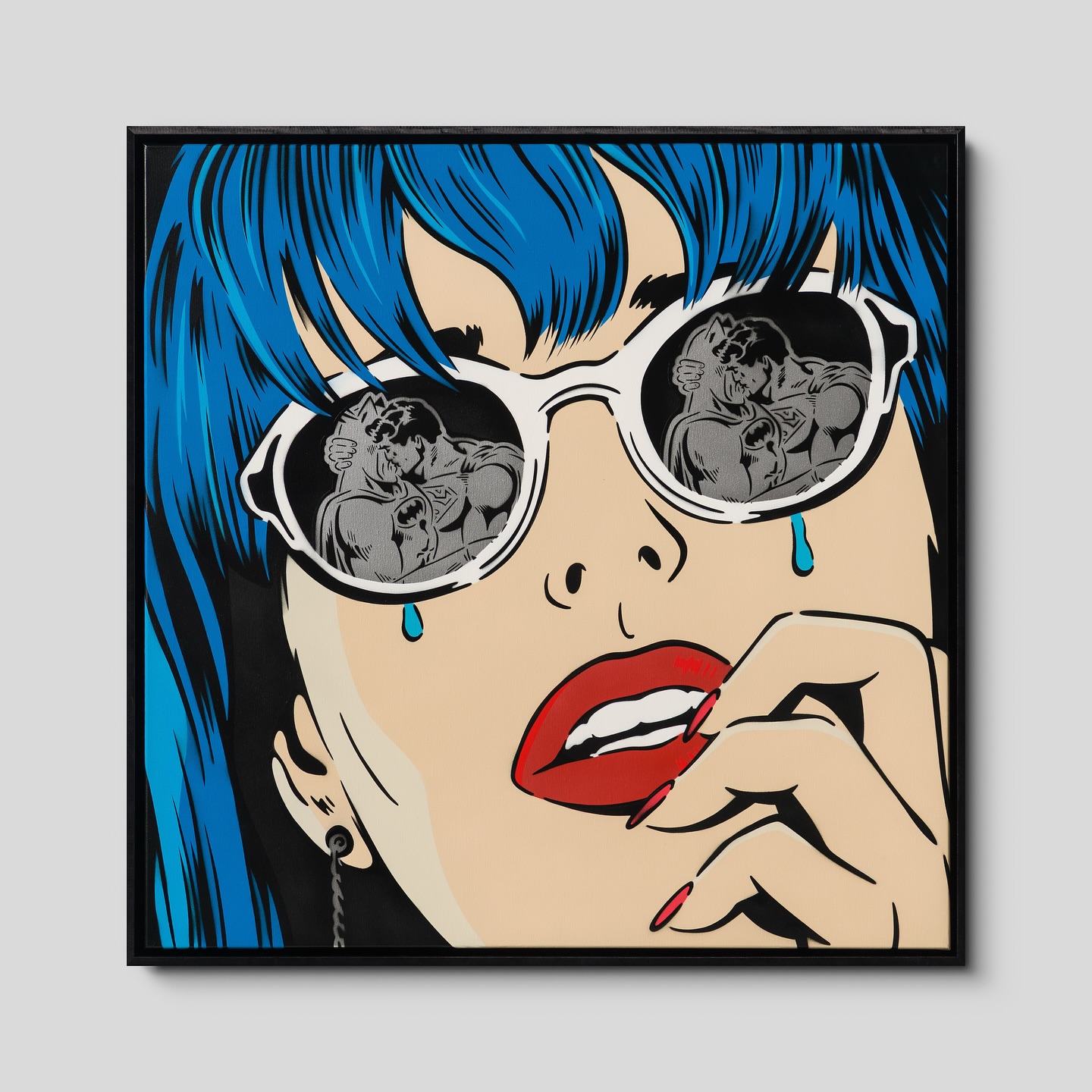 How the finished piece from the previous reel looks all framed up by @castlefineart
#richsimmonsart #popart #painting #stencil #stencils #stencilart #artwork #art #artist #painting