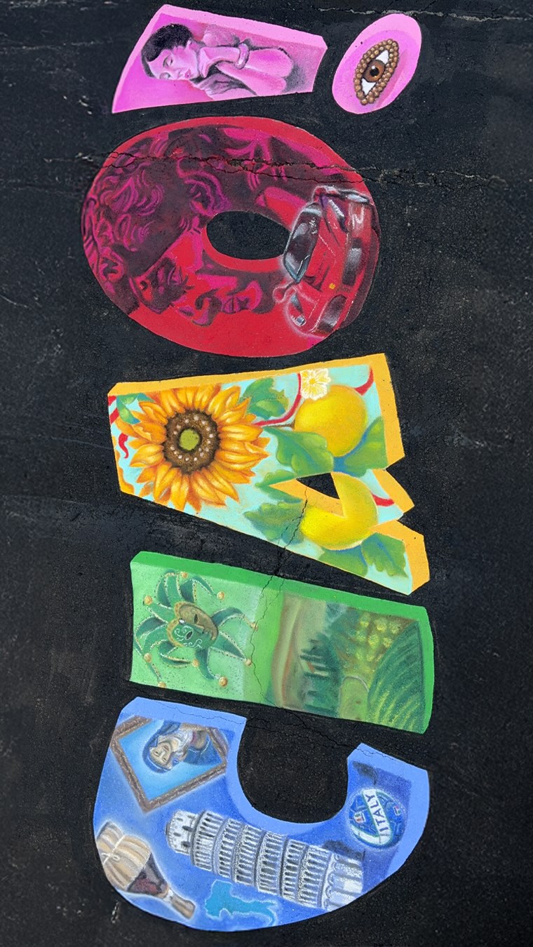 Ciao! Got to collab with @cecelia.linayao on this cool idea she had for Bella Vita Fest in Little Italy this past weekend!
Each letter represents a color that Italy has made famous: Celeste blue, Veronese green, Naples yellow, Valentino red, and Schiaparelli Pink. Each letter also contains a part of the historical culture of the country. Bellissimo!
#SanDiegoChalkArtist #BellaVita #BellaVitaFest2025 #LittleItalySD #SanDiego #SanDiegoArt #SanDiegoArtist