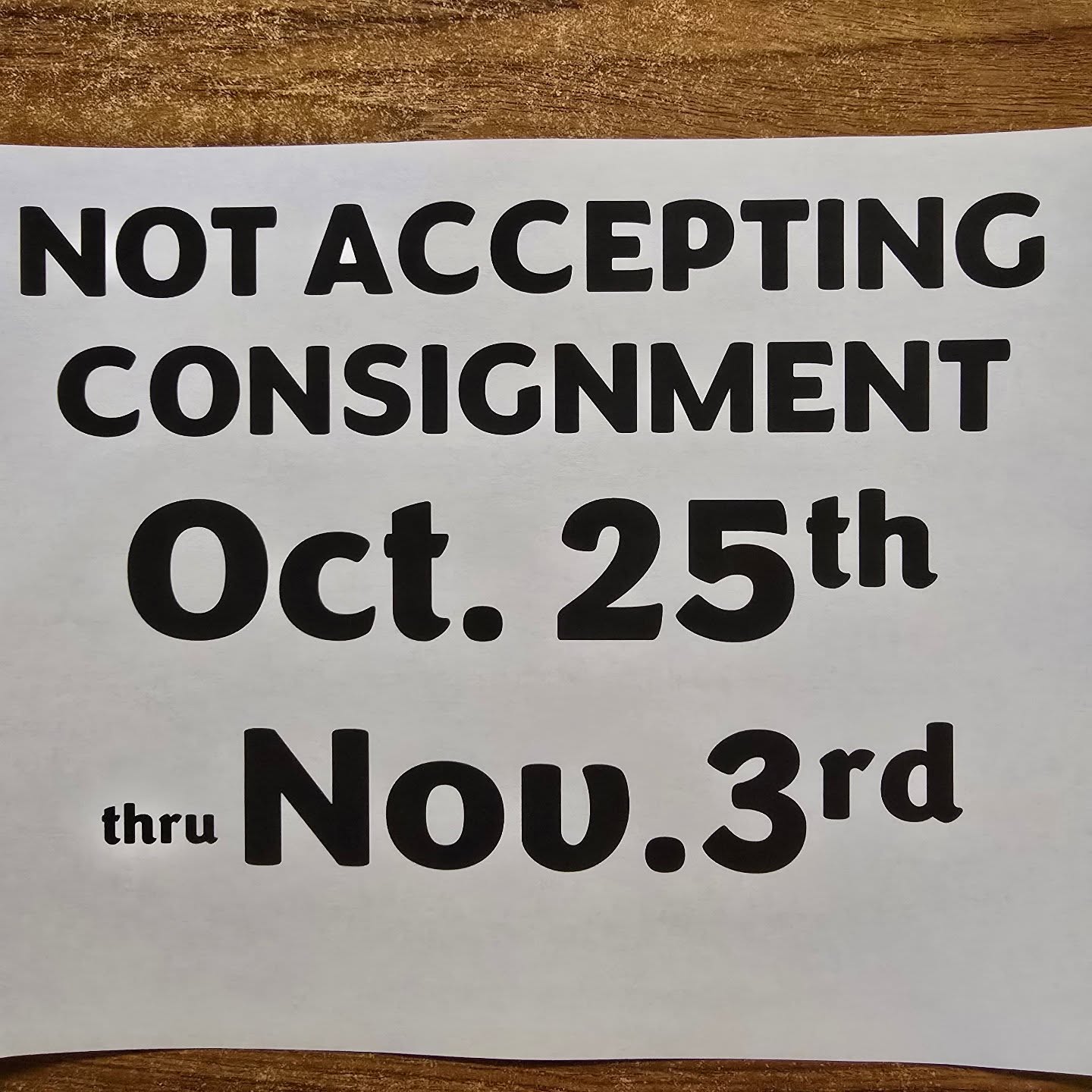 Another couple days of great items being consigned and we are full! Next consignment day will be Tuesday, November 4th. Keep thinking winter items. We appreciate ya Laramigos!