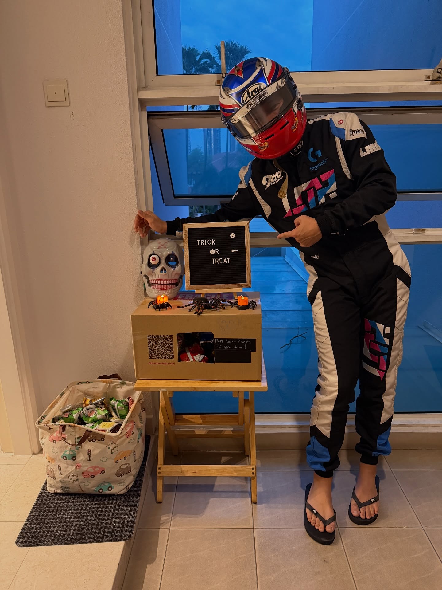 Perks of a racing driver. Don’t need to buy Halloween costume 👻 🎃
#halloween