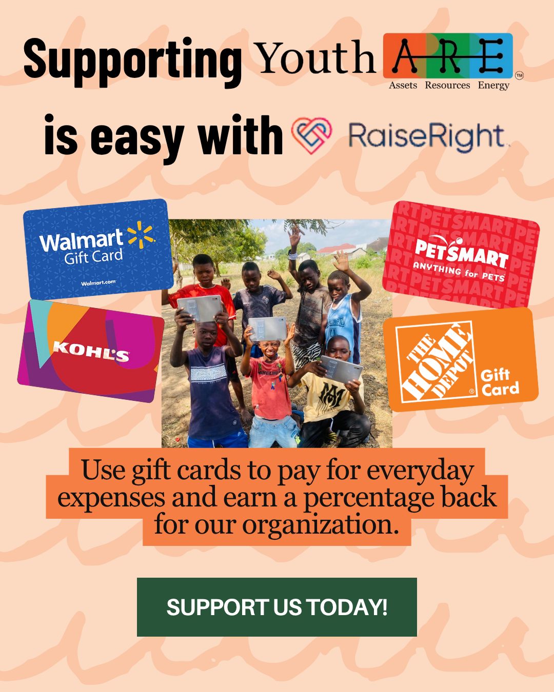 Everyday shopping = everyday impact! Just a few people using RaiseRight gift cards for their regular shopping can earn money to support our programs that empower youth as leaders and changemakers.
Buy gift cards for groceries, dining, home goods & more, and part of every purchase supports YTB youth projects. 🙌
👉 Sign up: https://www.raiseright.com/enroll/893XB8YRVQIA