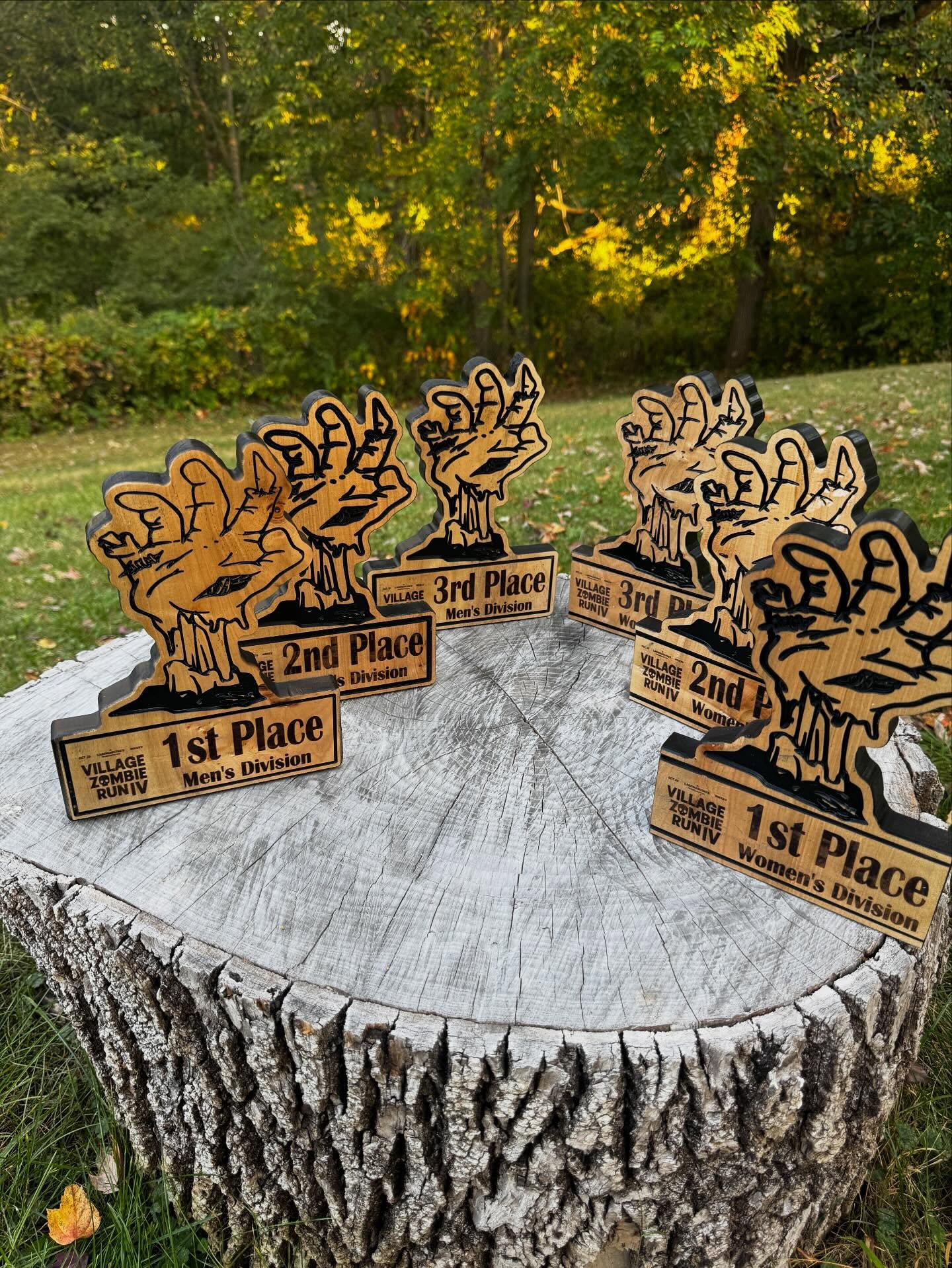 🧟♀️ The undead are on the loose again!
If you’re brave enough to join the Annual Village Zombie IV Run this Saturday, October 25th, make sure you run for your life — literally!
🏃♂️💨 Outrun the horde for your chance to win one of six insanely cool trophies, custom-made right here at A Cut Above Custom Woodwork.
Good Luck to all the runners, let’s hope you make it out alive!#zombies #zombierun #quadcities #villageofeastdavenport #customwoodworking #customwoodwork #smallbusinesslove #fyp #halloween🎃👻 #halloween #halloween2025#running #runnersofinstagram #trophies #racing #raceday