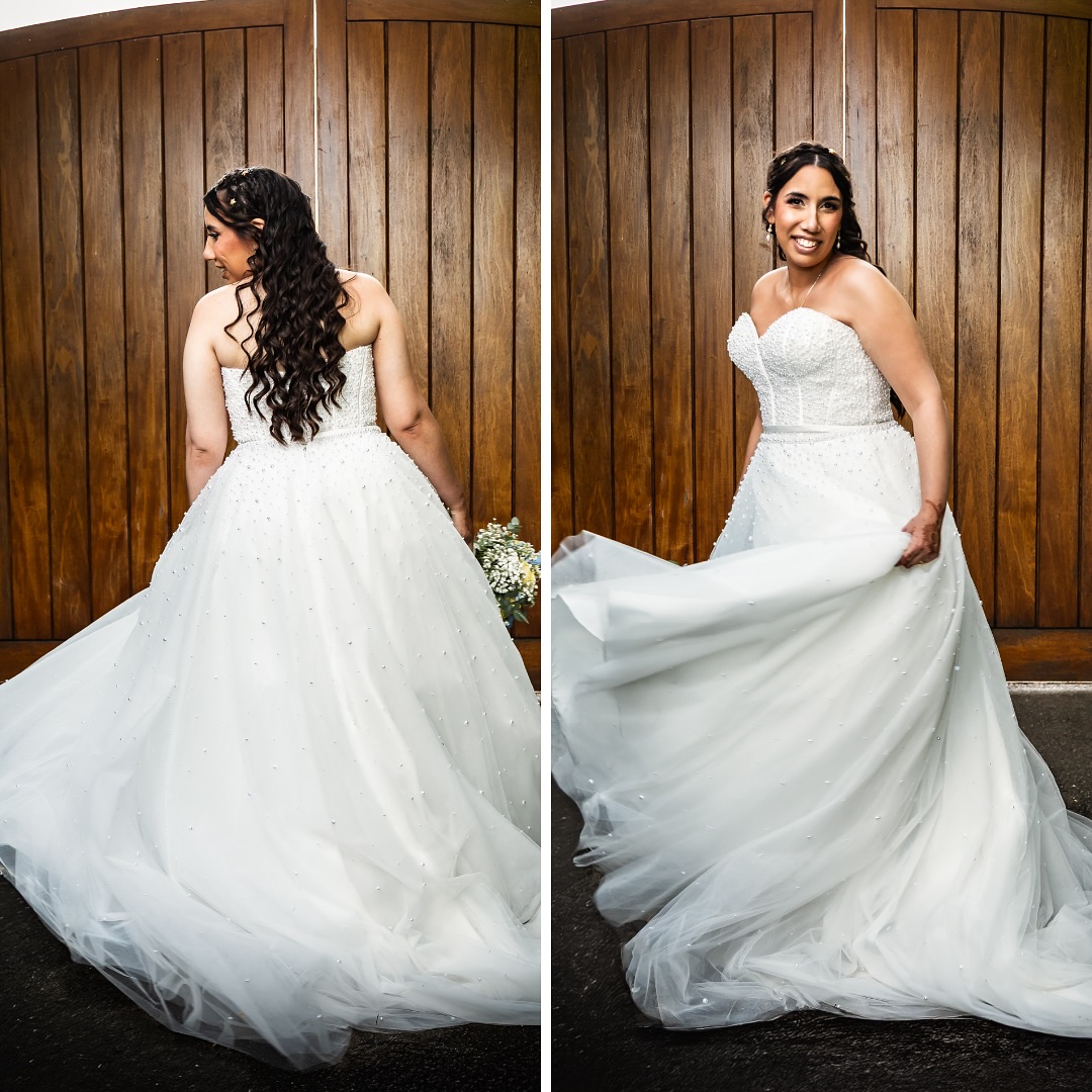 Natasha looking stunning in her beautiful wedding dress.