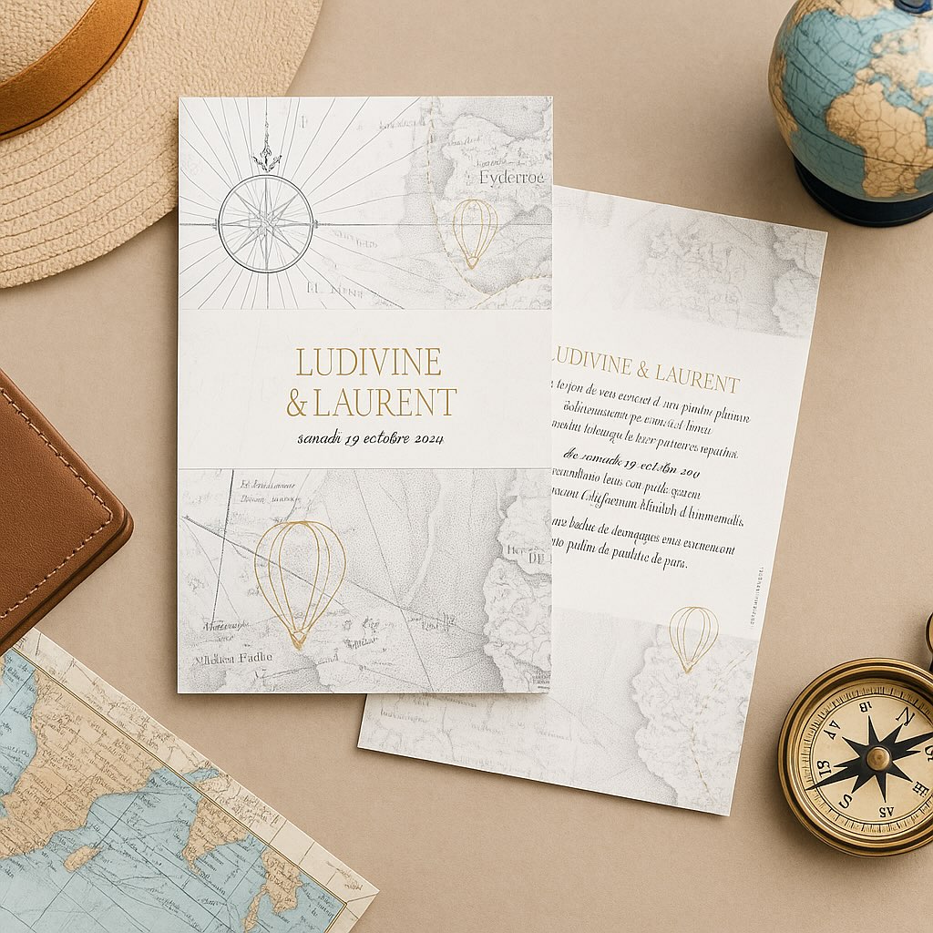 Cap sur une nouvelle aventure pour nos amoureux, qui embarquent pour la plus belle des destinations : leur union 💍🌍
Entre cartes anciennes, boussoles et montgolfières, ce faire-part a été imaginé comme un carnet de voyage poétique, mêlant élégance et évasion.
Un design tout en douceur, aux accents dorés et aux détails raffinés, pour annoncer une journée placée sous le signe de l’amour et du partage 💫
Modèle disponible sur demande
#FairePartMariage #Voyage #WeddingDesign #Amour #CréationSurMesure #AtelierOnzeJuillet #Élégance #DesignÉmotionnel