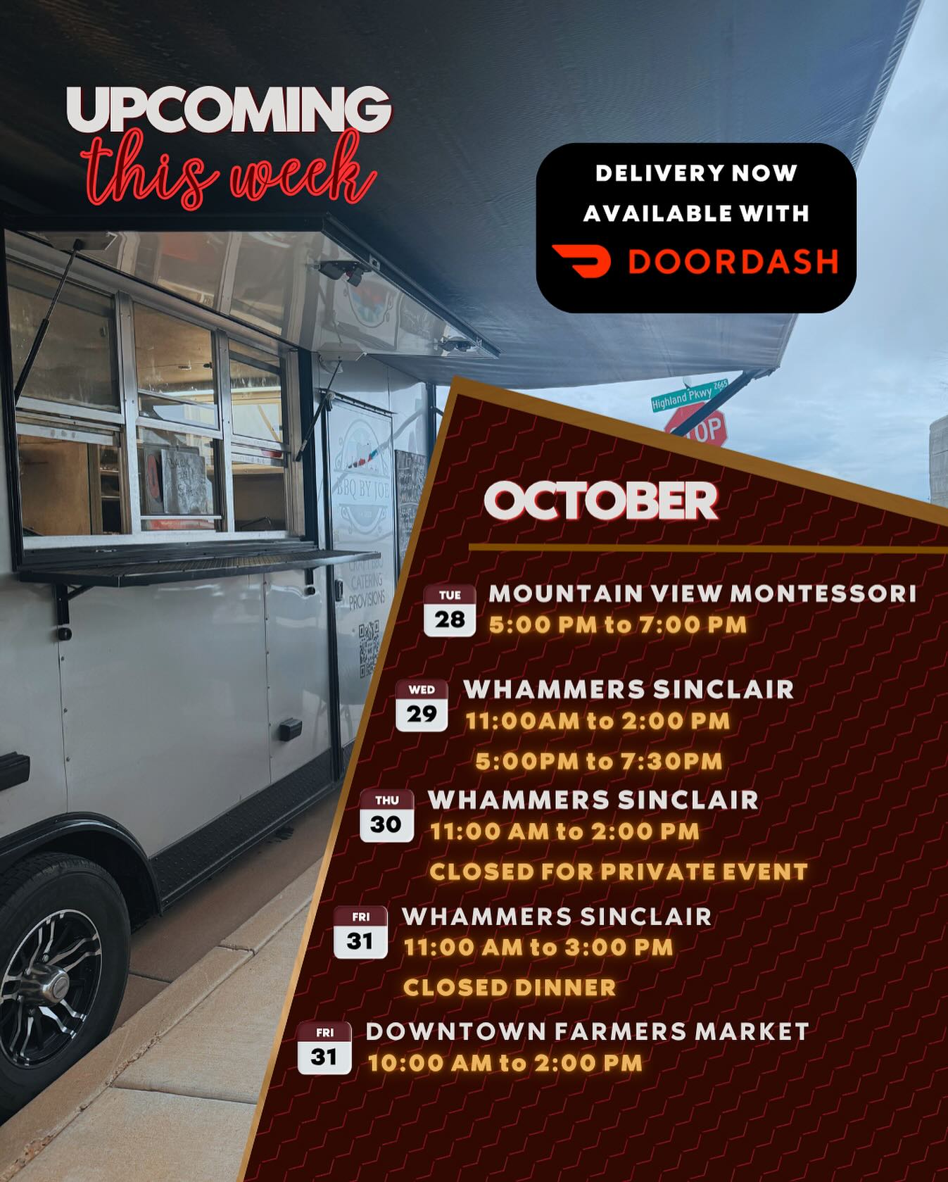 Come join this week…
@mvmutah Trunk or Treat
1160 N 645 W, Washington, UT 84780
@whammers.gas
11am-2pm, 5pm-7:30pm
1970 Washington Fields Rd, Washington ut 84780
@downtownfarmers
10am-2pm Vernon Worthen Park
300 S 400 E, St. George, UT 84770