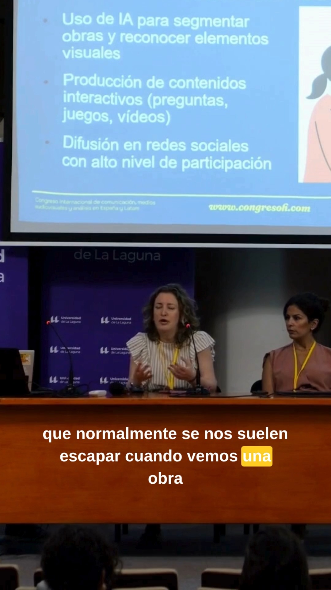 Aurora Forteza Martínez de la @unirioja y Nadia Alonso López periodista y docente de la @instaupv, analizaron las estrategias digitales del Museo del Prado @museoprado , enfocándose en el uso de inteligencia artificial para fomentar la participación ciudadana y la accesibilidad cultural en entornos digitales.
A través del proyecto Contar el Prado y su presencia en redes como YouTube, Instagram y TikTok, el museo ha desarrollado experiencias interactivas que amplían la comprensión del arte, integrando IA para desglosar obras, generar dinámicas participativas y adaptar contenidos a públicos diversos.
Puedes ver la intervención completa en el canal de YouTube del Congreso H: https://youtu.be/H76SC_rr5O0