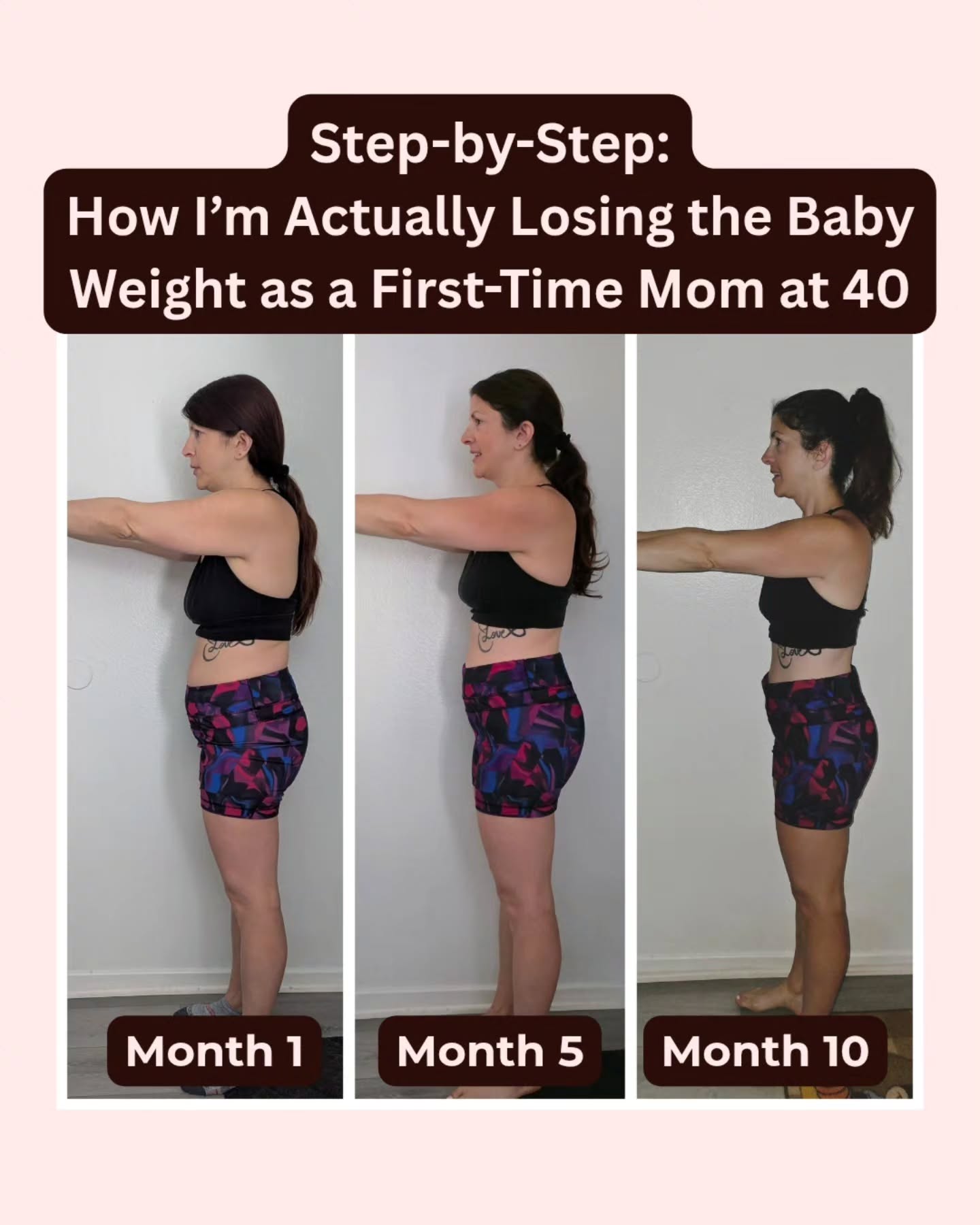 Here's what I didnt do 👇
-cut out any foods or food groups
-spend hours in the gym
-make complicated meals
-skip out on fun
-obsess over the scale
-eat 1200 calories
-be perfect daily
But I did continue to show up for myself, even if it was just a short 20 minute workout, 10 minute walk, or throwing together a protein bar, piece of fruit, and some almonds and calling in a meal.
Showing up consistently, no matter how small, adds up over time 🩷
#postpartumjourneytofit #firsttimemomsover40 #sustainablefatlossover35 #postpartumbeforeandafter #losethebabyweightforgood