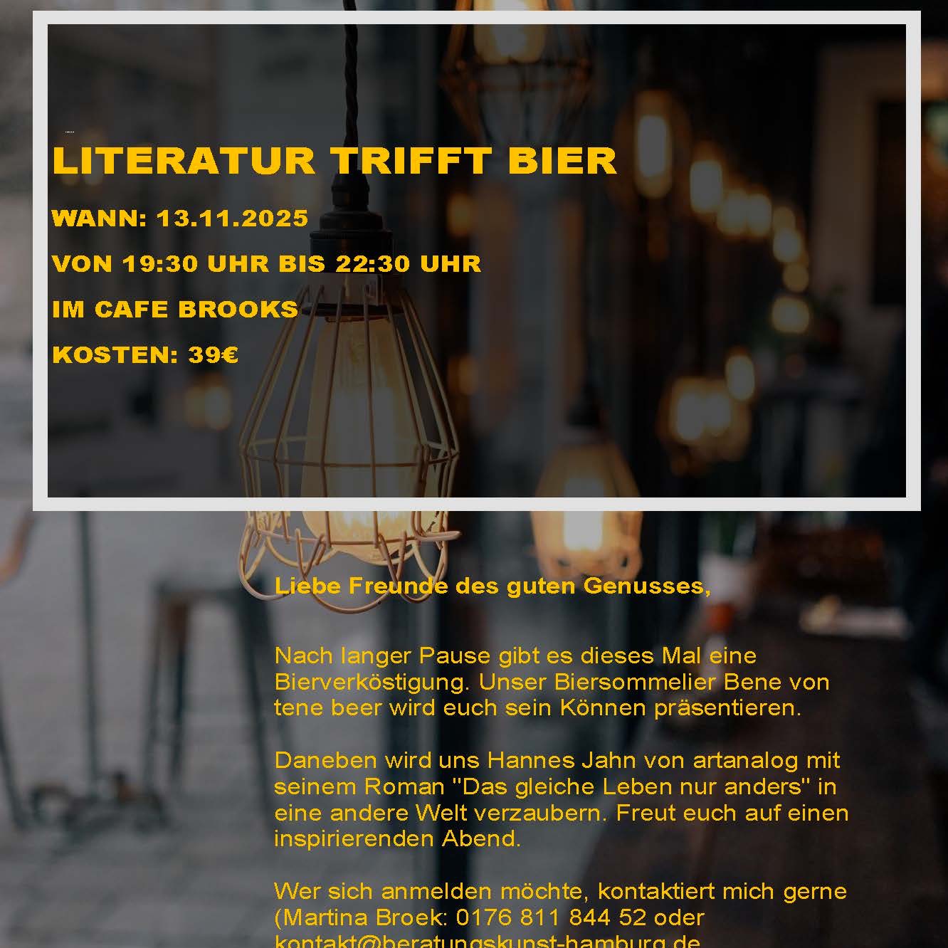 Lesung und Bier? Roman und Hopfen? Da bin ich sehr gespannt! Freue mich auf Euch!#autorenaufinstagram #autorenleben #booknerd #bookstagramdeutschland #booktokgermany #buchblogger #buchbloggerin #buchdesmonats #buchhandlung #buchliebe #buchneuheiten #buchrelease #buchtipp #buchtipps #büchertipp #büchertipps #bücherwurm #bücherwurm #indieverlag #leipzigerbuchmesse2025 #lesenisttoll #lesenlesenlesen #lesetipp #lesetipps #lesezeit #unabhängigeverlage #verlagsleben #wirmachenkulebücher