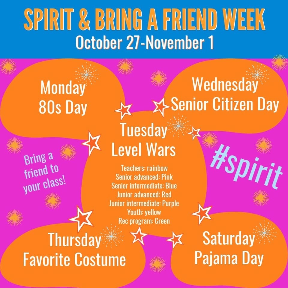 Next week is Spirit Week AND Bring-a-friend Week!! We can’t wait to see everyone participating! Send in pics to @the_complex_ to get featured!!