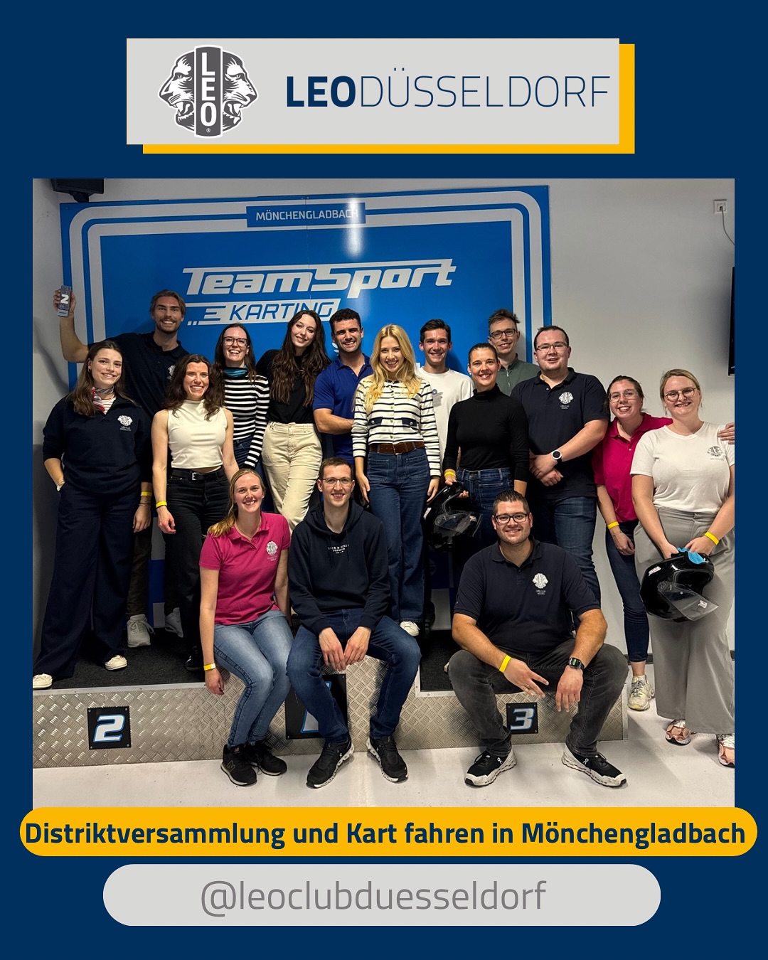 • DV & Kart fahren 🏎️🏁 •
Vergangenen Sonntag fand die erste Distrikt-Versammlung im neuen Amtsjahr statt. Wir trafen uns in Mönchengladbach, takten erst, sprachen über anstehende Themen, vergangene Events und mögliche Kooperation, bevor es dann auf die Rennstrecke ging. In 2x 15 Minuten, lieferten wir uns ein sehr lustiges Rennen. Auf Siegertreppchen schafften es Lennart, Henrik und Jojo. 🎖️
Abends gingen einige noch zusammen essen.
Es war ein rundum gelungener Tag. Bis im Dezember beim Distrikt Treffen auf dem Moerser Weihnachtsmarkt!