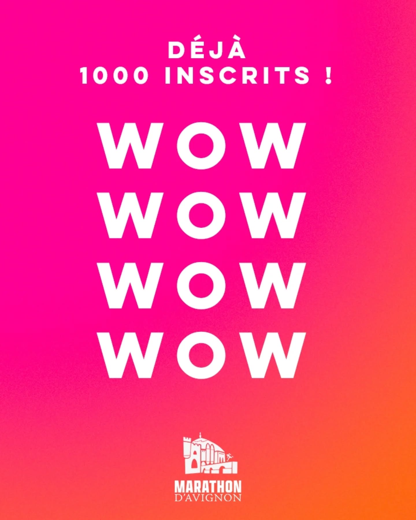 😍 INCROYABLE vous êtes déjà plus de 1500 inscrits, un immense MERCI 🙏
👉 Les inscriptions se poursuivent sur @finishers_off : https://www.finishers.com/book/event/89Q2F