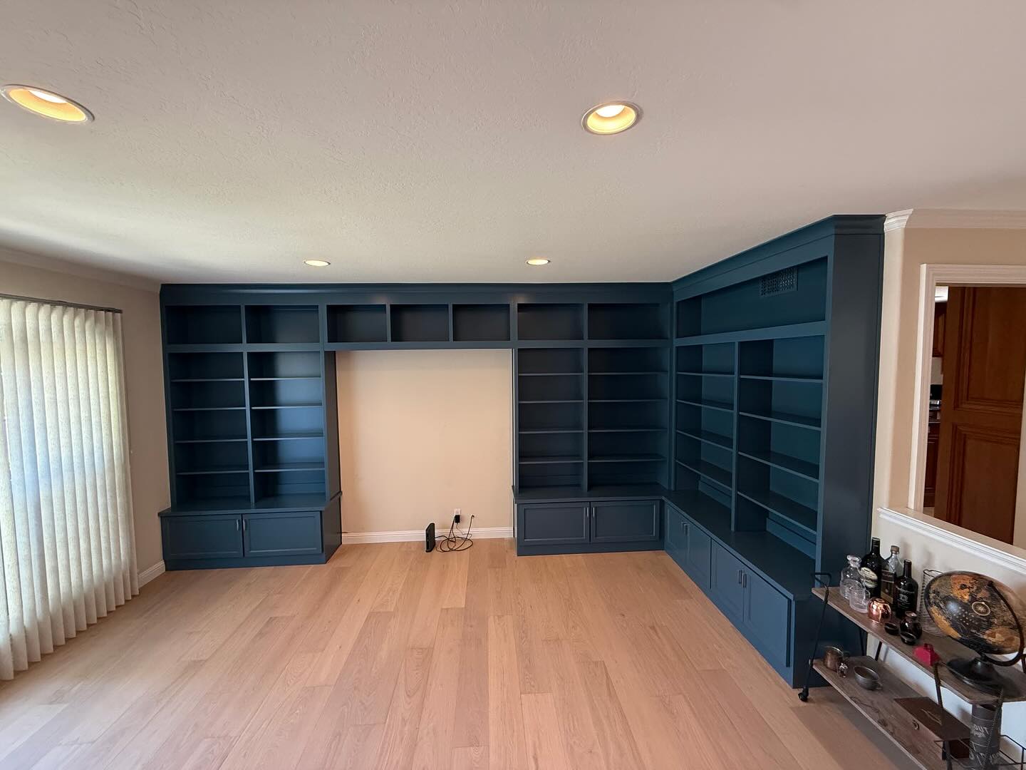Blue Family Room #customcabinets #bayarea