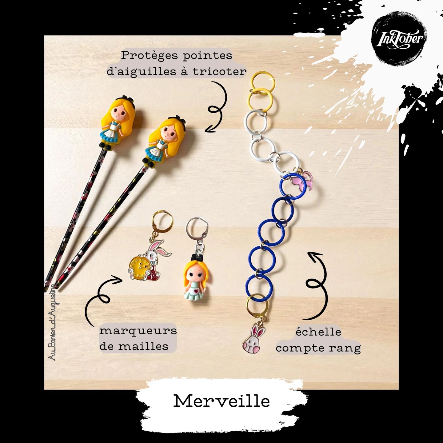 Inktober2025 jour 21
mot du jour : merveille
Pour ce mot du jour, j’ai choisi le thème Alice au pays des merveilles : une échelle compte-rang, un marqueur de maille et un protège-pointe d’aiguilles sortis tout droit du terrier du lapin blanc.
👉 Je propose plus de 100 thèmes différents sur mon site, de quoi trouver le cadeau parfait pour les amoureux et amoureuses du tricot.
www.panieraugustine.com
#inktober2025 #inktober2025jour21 #museedepicardie