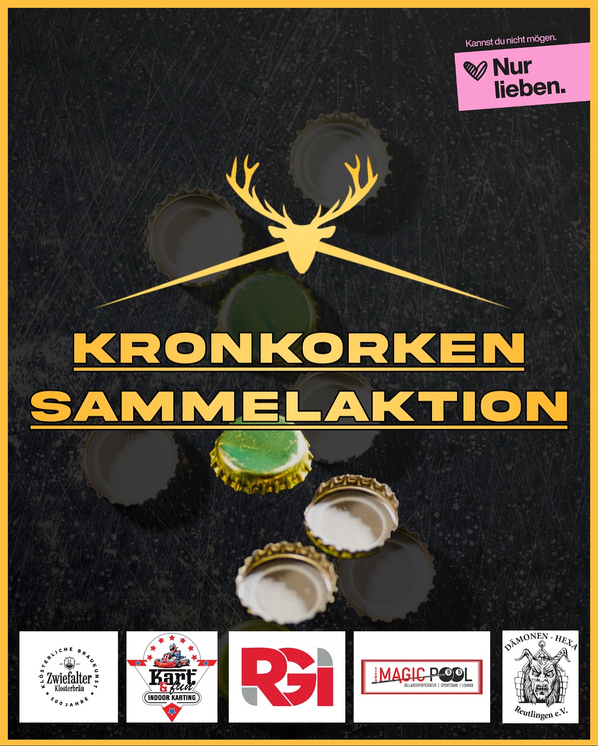 🍻 Kronkorken sammeln statt wegwerfen! 💛
Jeder Deckel zählt – also nicht gleich in den Müll damit!
♻️ Wir geben sie beim Metallhändler ab und spenden das Geld an den Förderverein für krebskranke Kinder Tübingen e.V. 💪
Wer mitmachen will (Bar, Verein, Firma etc.) darf sich gerne melden:
Wir stellen kostenlos Sammel-Eimer – ihr sammelt, wir holen’s ab. Einfach & kostenlos! 🙌
Meldet euch gerne unter: 01520 8288714 (Almrausch Reutlingen) oder per DM
👉 Alle Infos und Partner findet ihr unter: www.almrausch.de/kronkorken