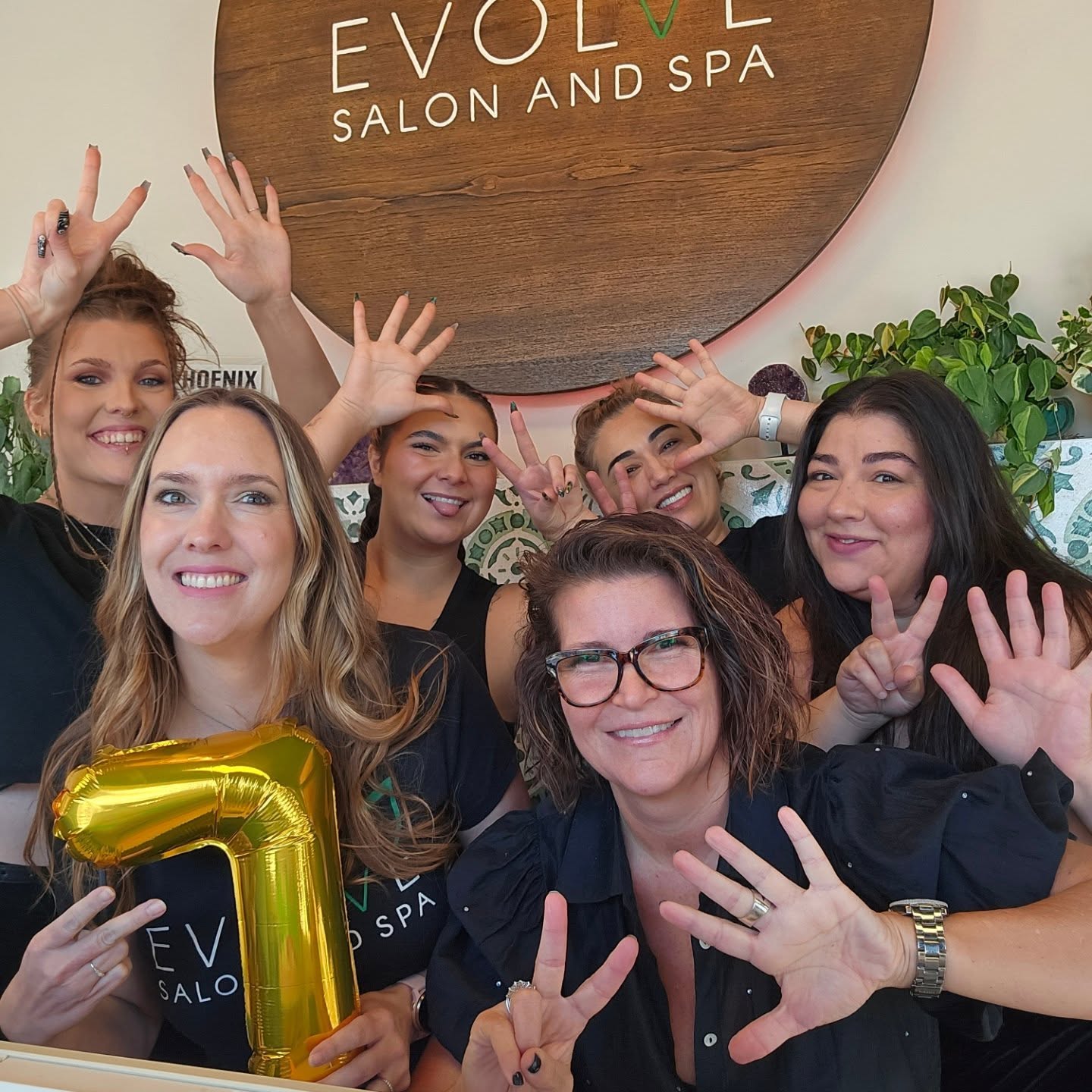 Evolve Salon and Spa is 7 today!!!! Thank you to our incredible team we would not be here if it weren't for you. I love each and every one of you with all of my heart. Thank you to my husband Brandon and our manager Vonna. You guys are the best leadership team and I love working with you. This has been the greatest adventure and we learn and grow more with each day. Thank you to our amazing and loyal clients. You mean the world to us and we love making you smile. 💚#smallbuisness #evolve #zerogravitypedi