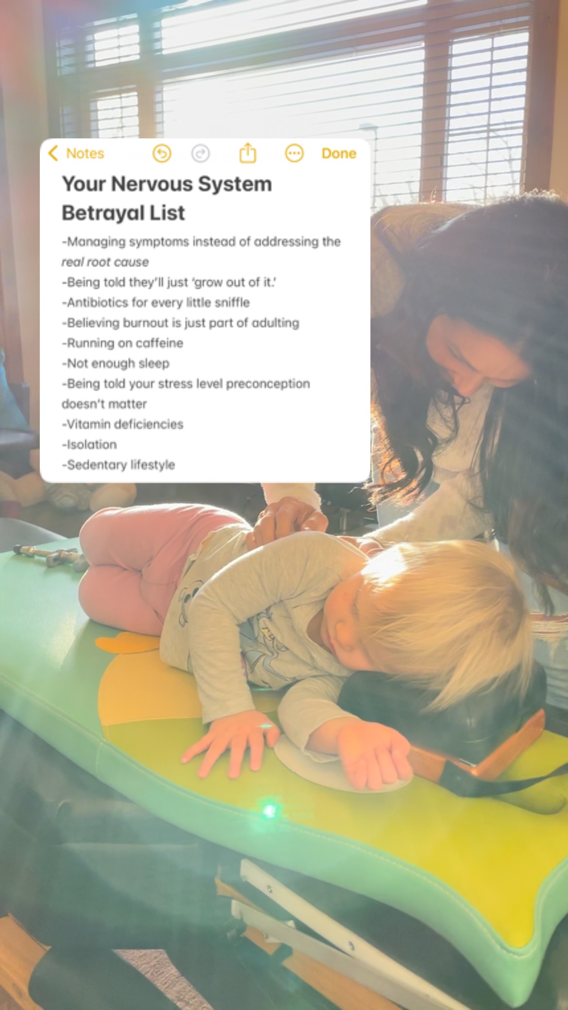 If your nervous system had a betrayal list… this would be it💯
The truth? Most of what we’ve normalized as “just life” are actually signs of dysregulation.
When your brain and body finally reconnect, healing looks a lot less like managing and a lot more like thriving. 🌿
#betrayal #betrayallist #dysautonomiaawareness #NervousSystemHealth #dysautonomia #Overwhelmed #Reconnect #disconnection
#eaganmn #mnmom #twincities #weststpaulmn #invergroveheightsmn #southstpaulmn #cottagegrovemn #twincitiesdad #mndad #twincitiesmom #invergroveheights #southstpaul #woodburymn #minnesotamom #stpaulpark #cottagegrove #eaganmoms #stpaulmoms #woodburymoms #ighmoms #nervoussystem #nervoussystemregulation