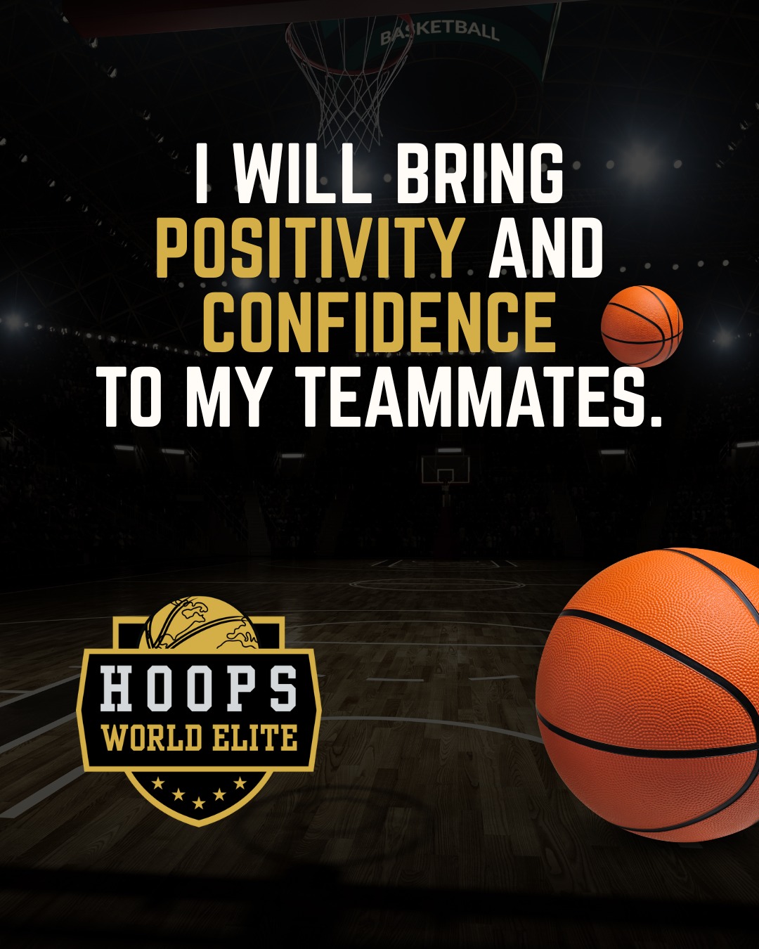 🏀 Positive Basketball Affirmation | Hoops World Elite x Hoppy the Hooper
“I will bring positivity and confidence to my teammates.”
Positivity is power. Confidence is contagious.
When you bring both, you lift your entire team. Every high-five, every word of encouragement, every smile matters: especially when the game gets tough.
Leaders don’t just play well; they help everyone around them believe they can too.
“My energy builds others. My confidence strengthens the team.”
STRIVE Focus: Trust + Vision + Excellence
Trust that your positivity makes a difference. See the bigger picture. Strive for excellence together.
🐰 Hoppy’s Tip: Mental preparedness means controlling your energy and using your mindset to elevate others, not drain them.
💭 Say it before every game and practice:
“I will bring positivity and confidence to my teammates.”
#HoopsWorldElite #STRIVE #HoppyTheHooper #MindsetMatters #TeamConfidence #BasketballLeadership #PositiveEnergy #TogetherWeRise