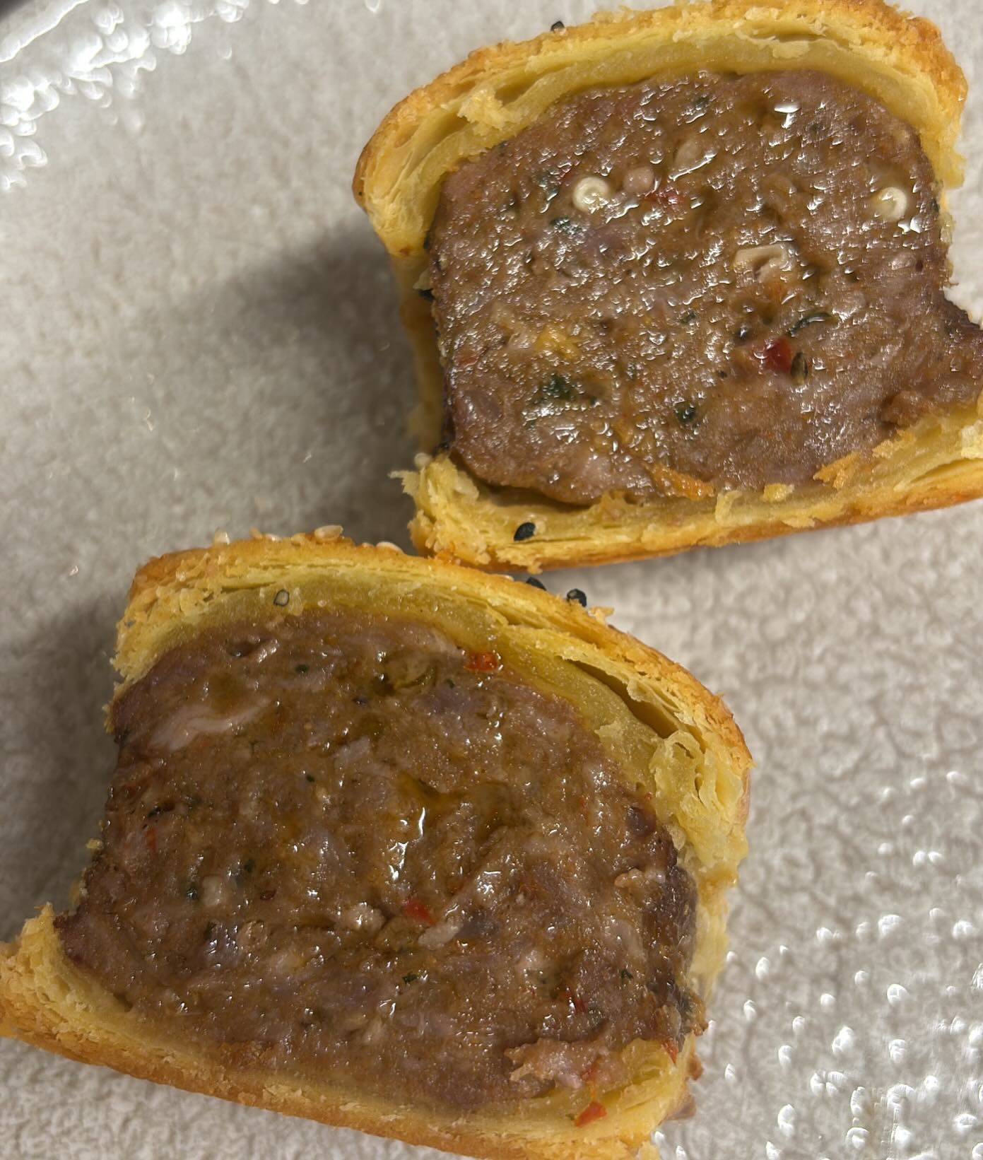 Lamb merguez sausage roll.